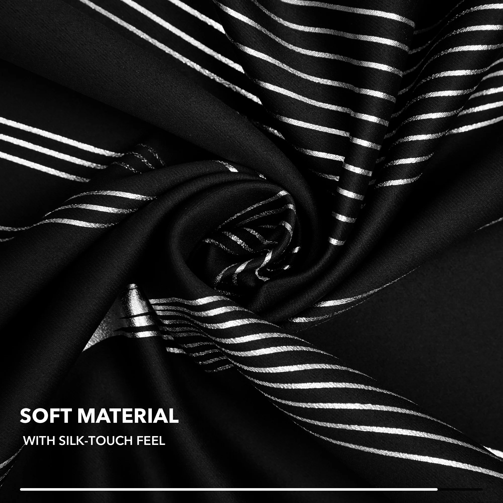 Deconovo Silver Wave 52 Width Curtain Panel Pair (2 Panel)