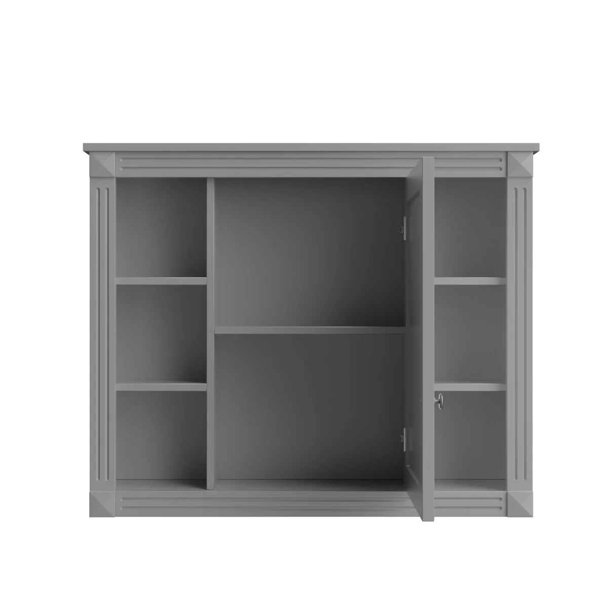 Wall Mounted Bathroom Storage Cabinet,Wall Cabinet with Mirror,Mirror Cabinet with 6 Open Shelves(Not Include Bathroom Vanity )
