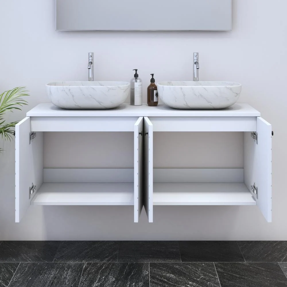 Avela 4D 120 Double Sink Floating Bathroom Vanity (48