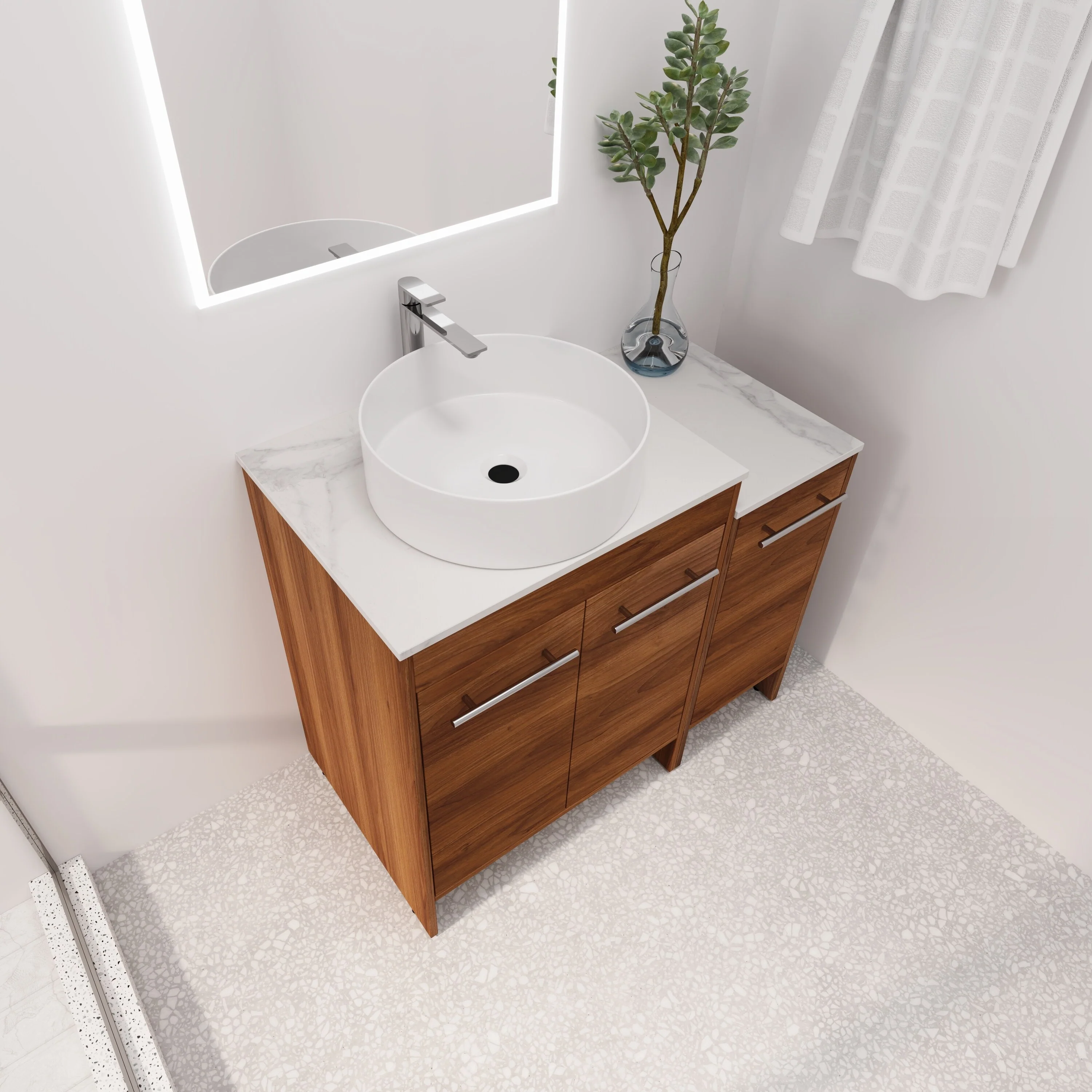 BNK 24/36/48/60 Inch Bathroom Vanity with Sink, Freestanding Bathroom Vanity with Soft Close Doors and Adjustable Shelf