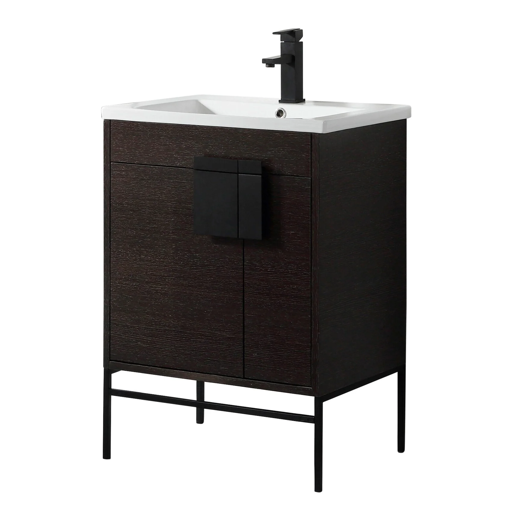 24-inch Modern Bathroom Vanity Set w/ Vitreous China Sink Top