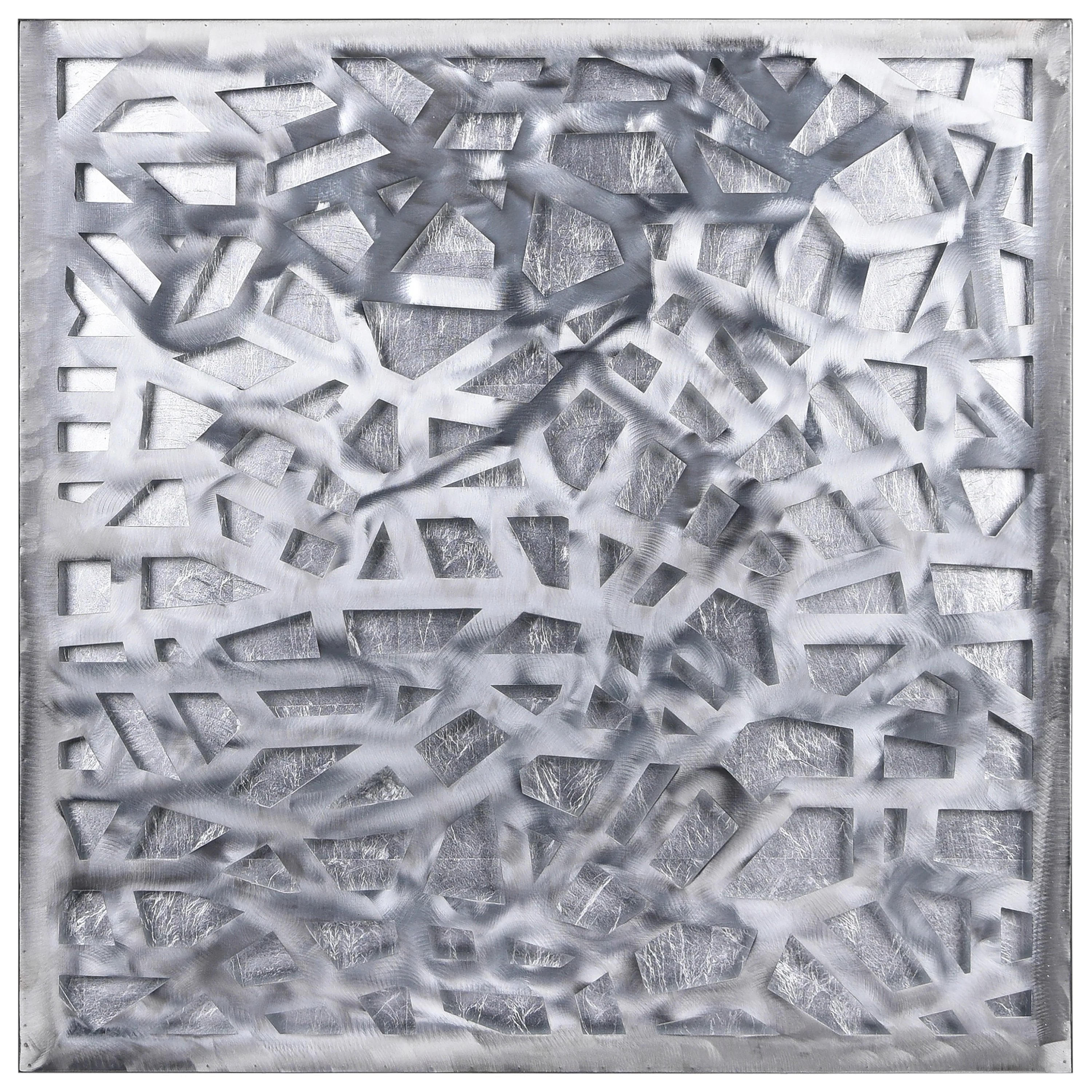 Polished Steel Wall Sculpture Abstract Wall Art with Gold/Silver Leaf