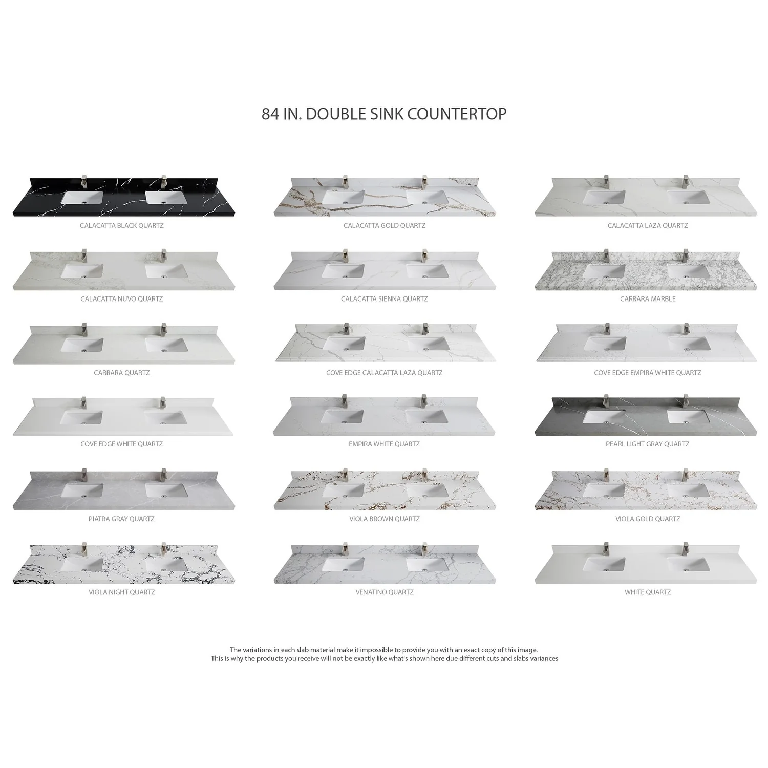 Willow Collections 84 in. W x 22 in. D Nashville Double Bowl Sink Bathroom Vanity with Countertop