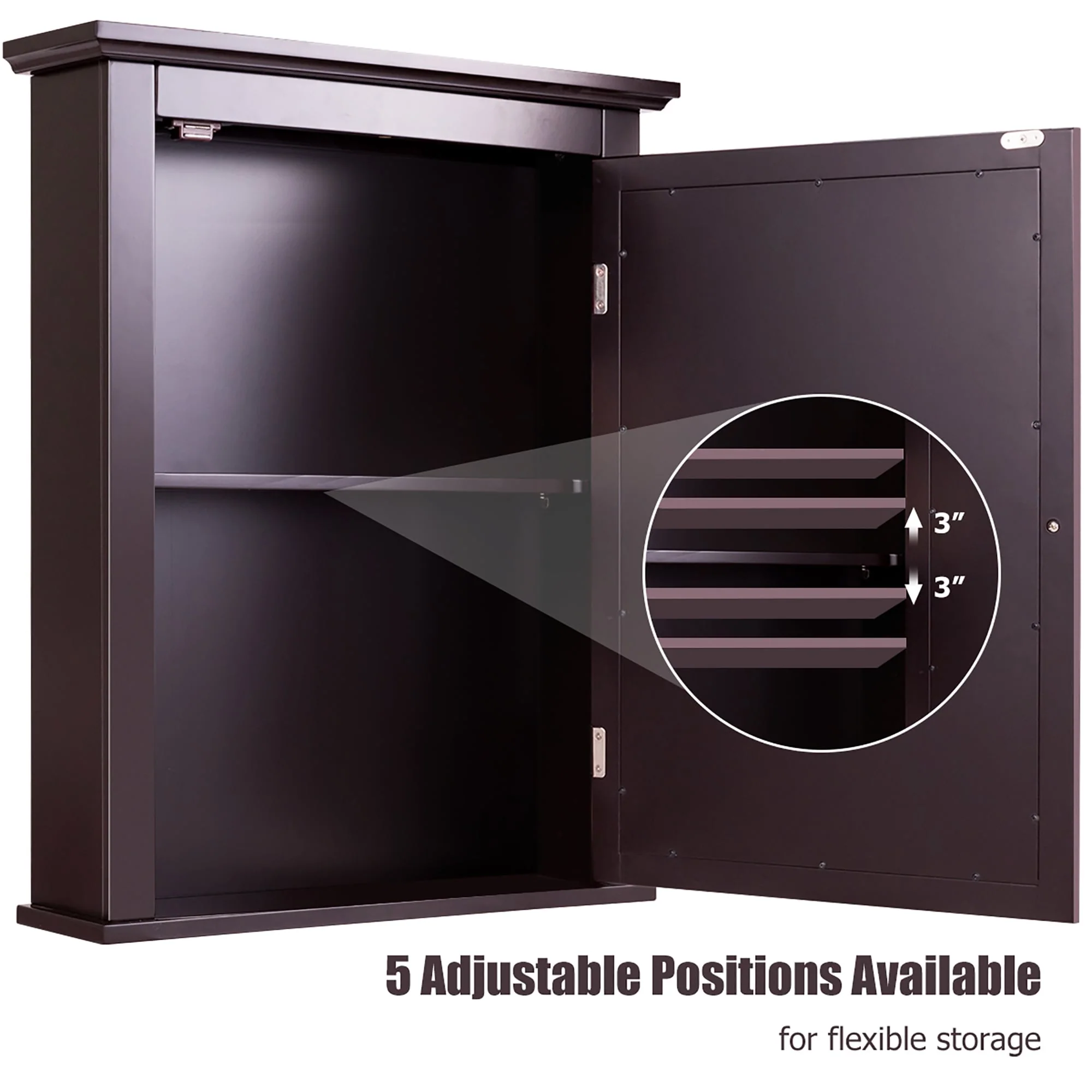 Mirrored Wall Mounted Bathroom Cabinet Storage Cabinet with Door