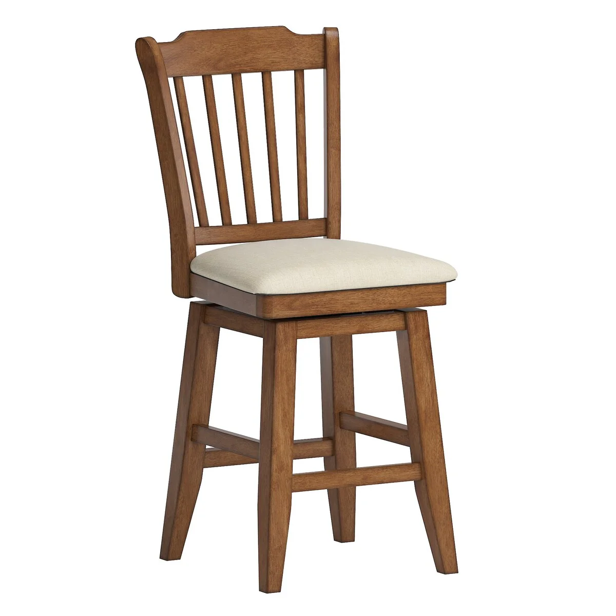 Eleanor Slat Back Wood Swivel Stool by iNSPIRE Q Classic