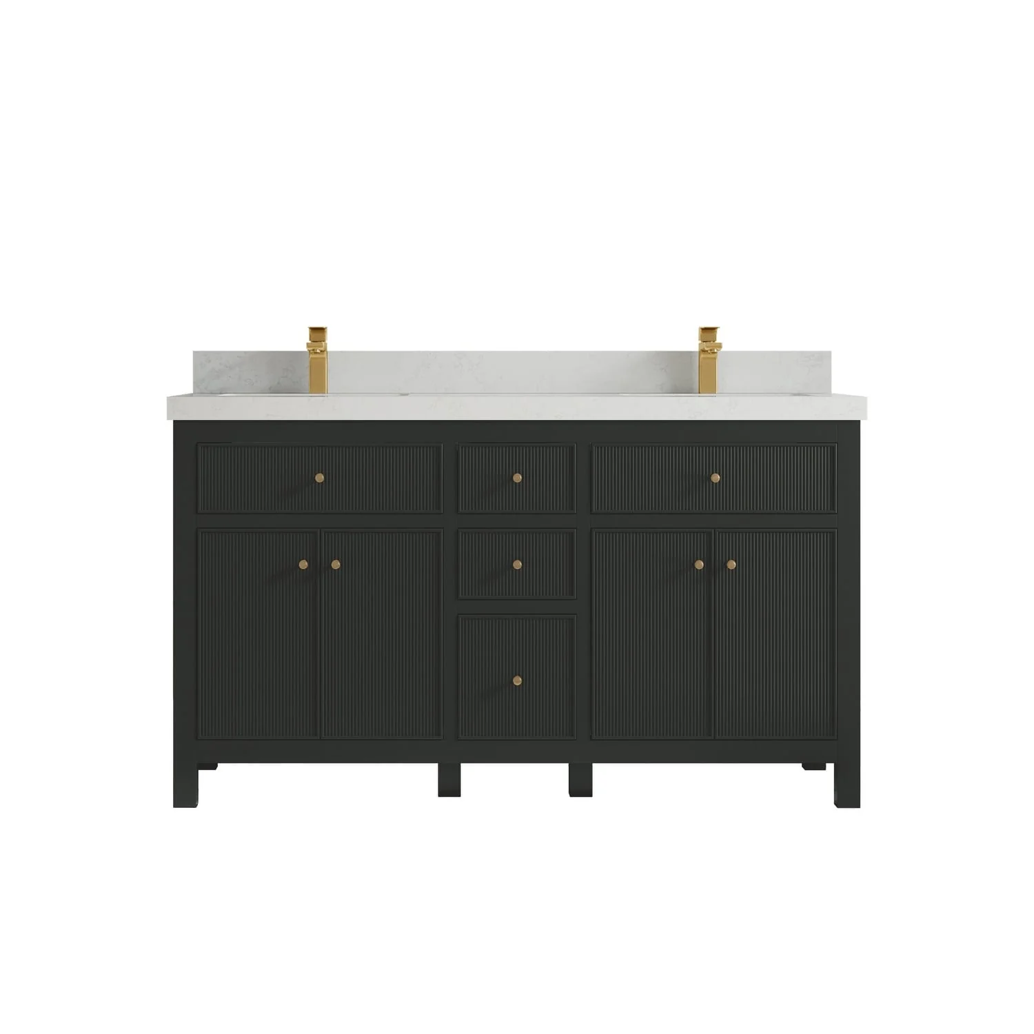 Willow Collections 60 in. W x 22 in D. Sonoma Free Standing Reeded Double Sink Bathroom Vanity with Countertop