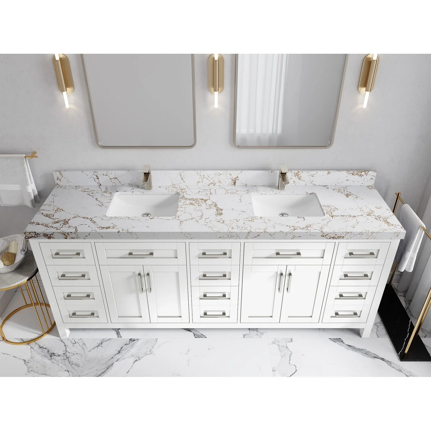 Willow Collections 72 in. W x 22 in. D Cambridge Double Sink Bathroom Vanity with Countertop