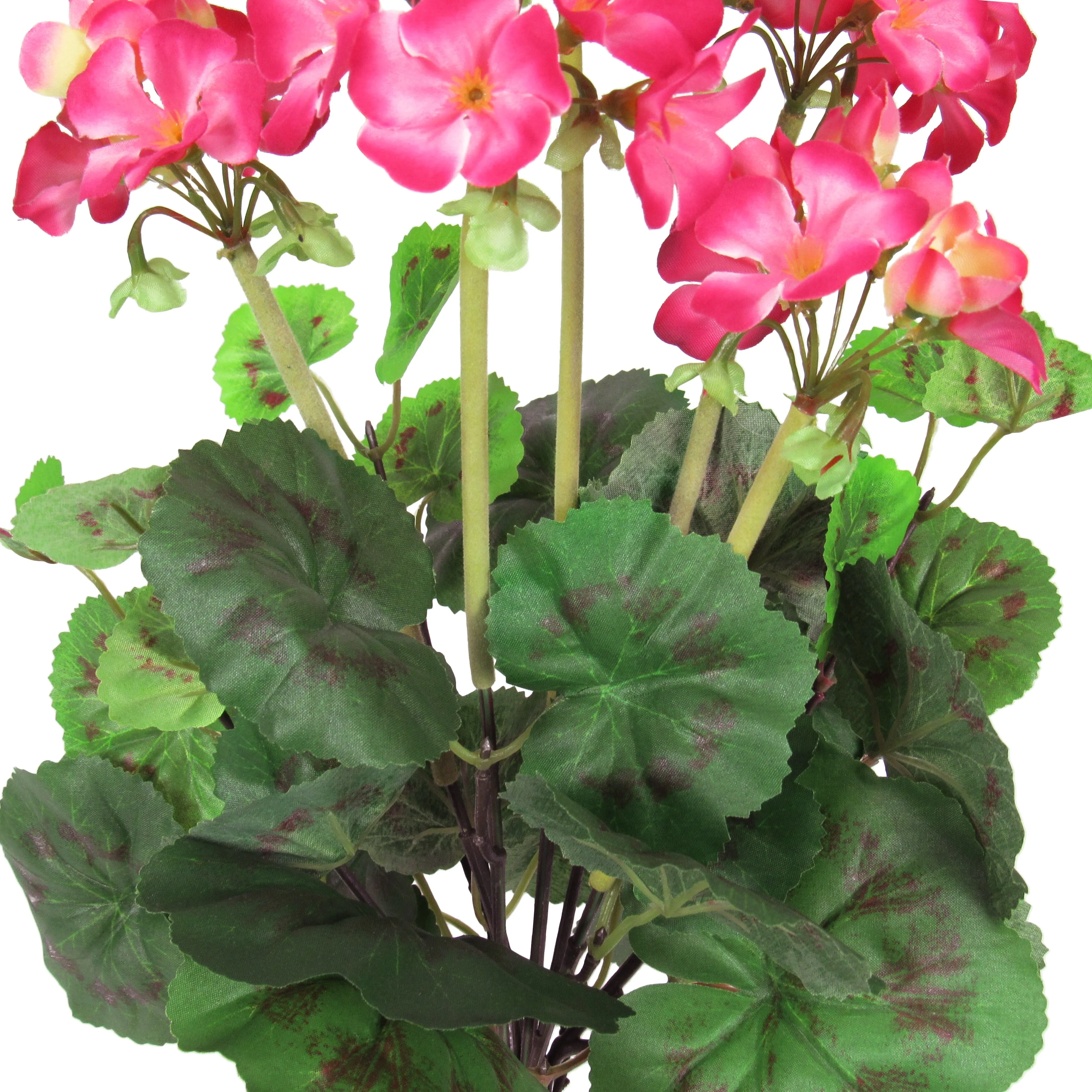 Set of 2 Beauty Pink Artificial Geranium Flower Stem Bush Bouquet 16in - 16