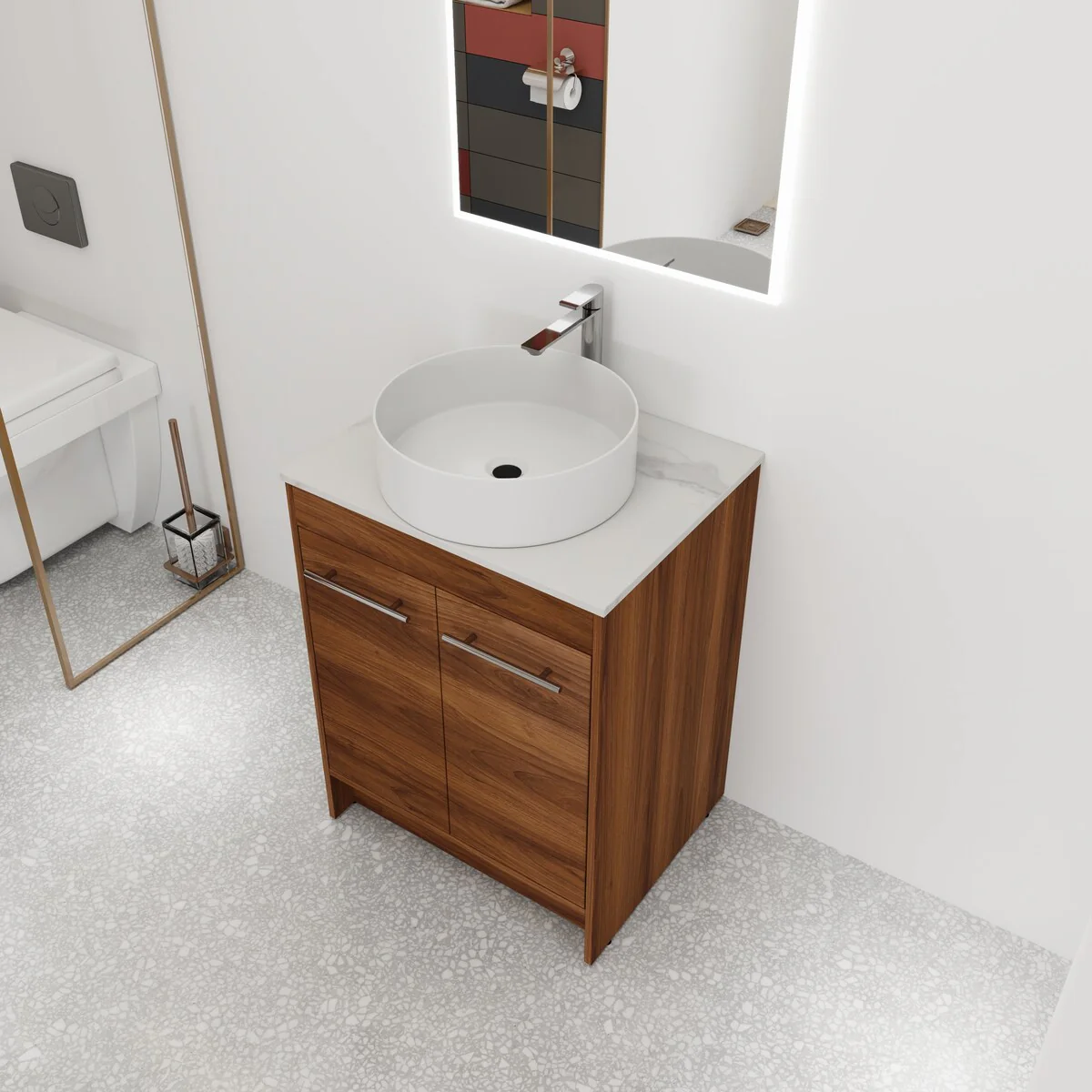 Bathroom Vanity With Sink In 24/36/48/60 Inch, Freestanding Bathroom Vanity With Soft Close Door