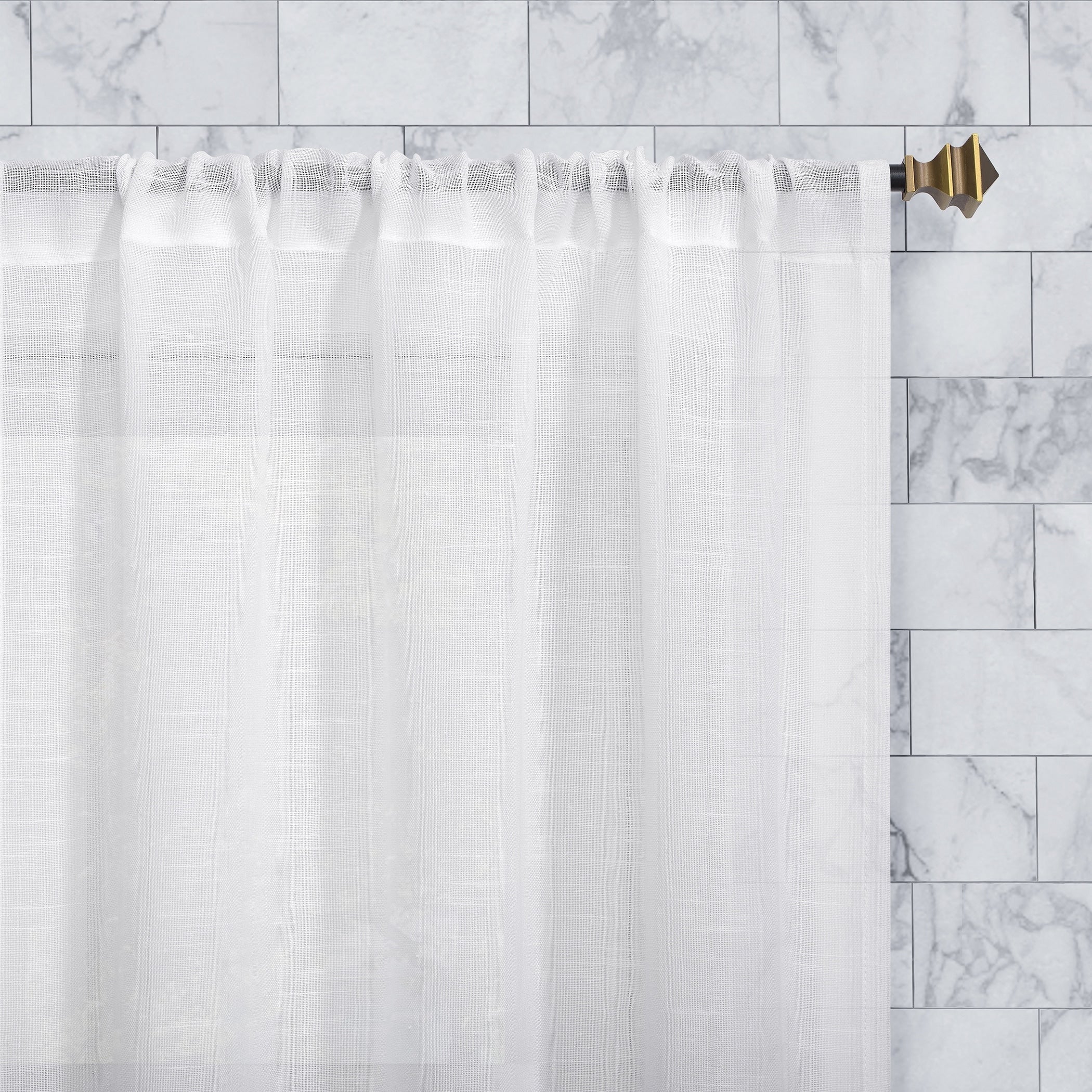 Archaeo Slub Textured Linen Blend Cafe Curtain Pair