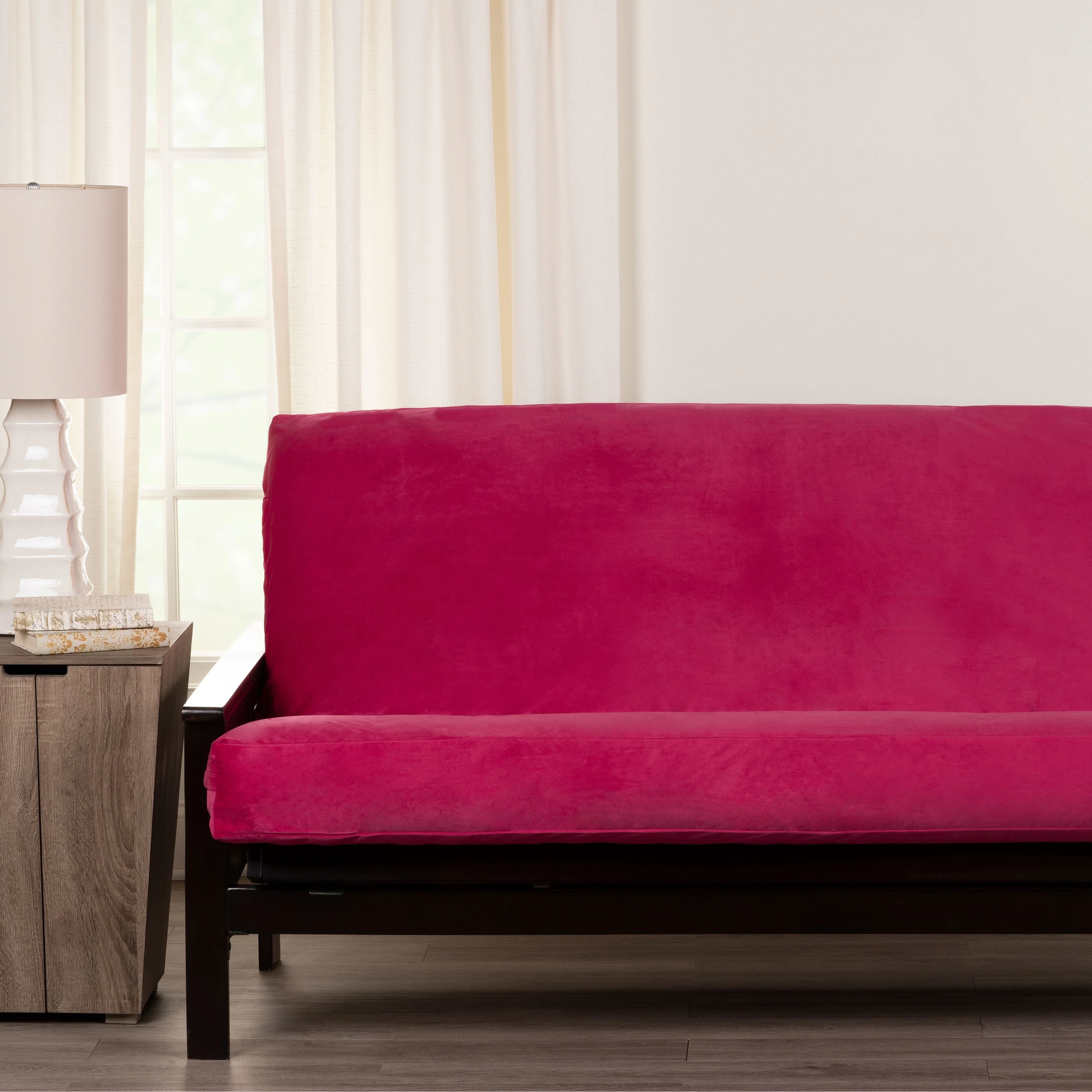 Posh Bright Rose Velvety-Soft Full Size Futon Cover - N/A