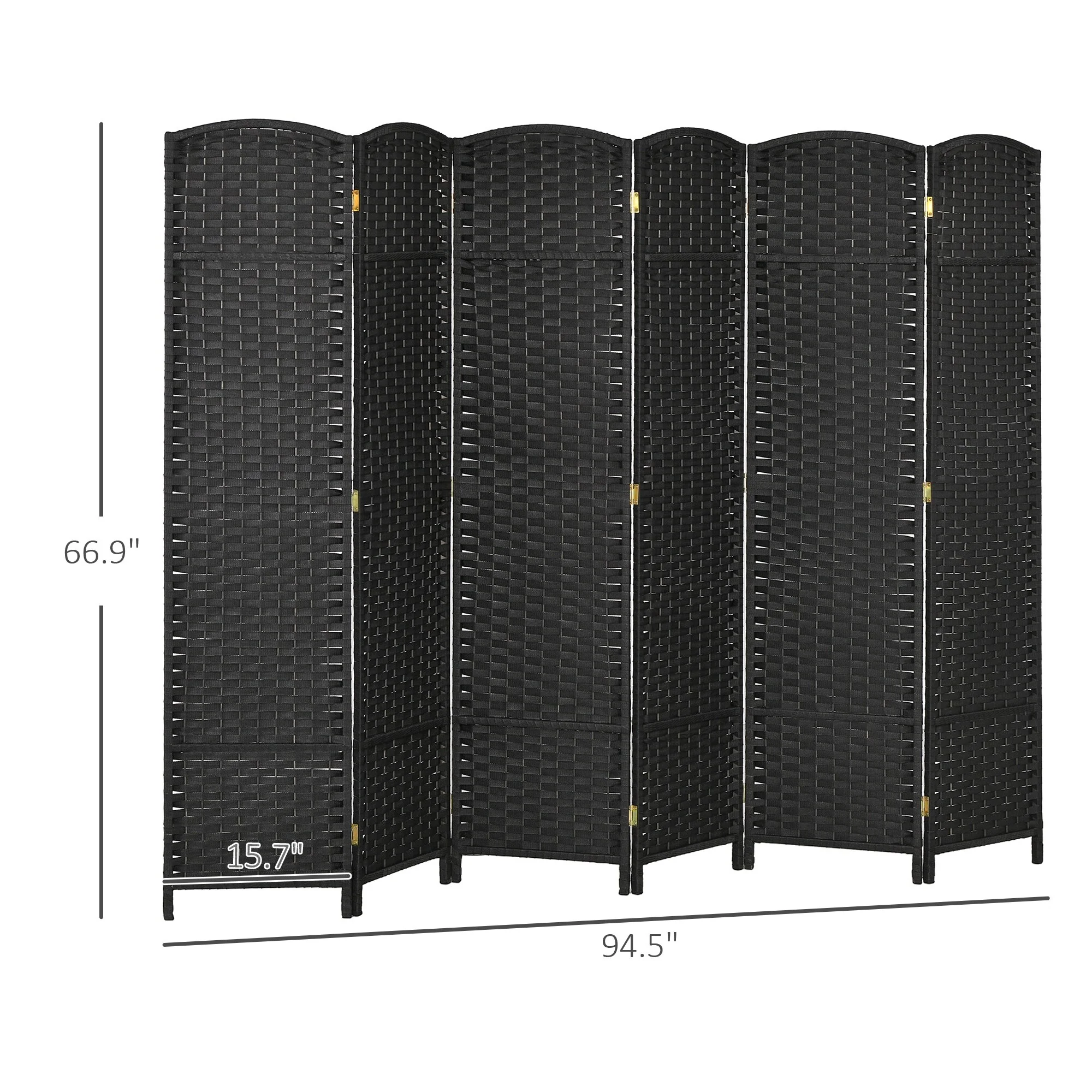 HOMCOM Room Divider, 6 Panel Folding Privacy Screen, 5.6' Tall Freestanding Wall Partition