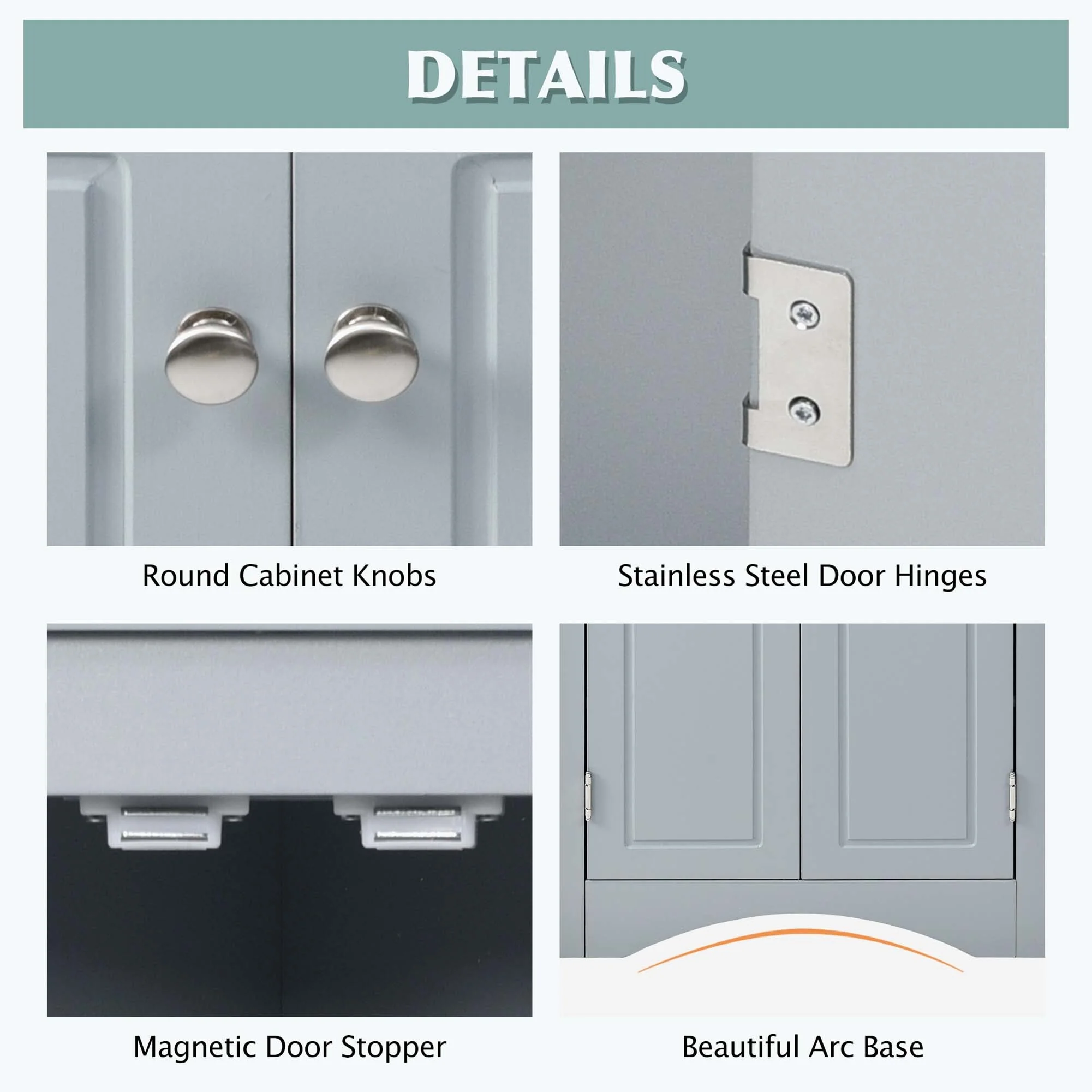 Triangle Bathroom Storage Cabinet with Adjustable Shelves