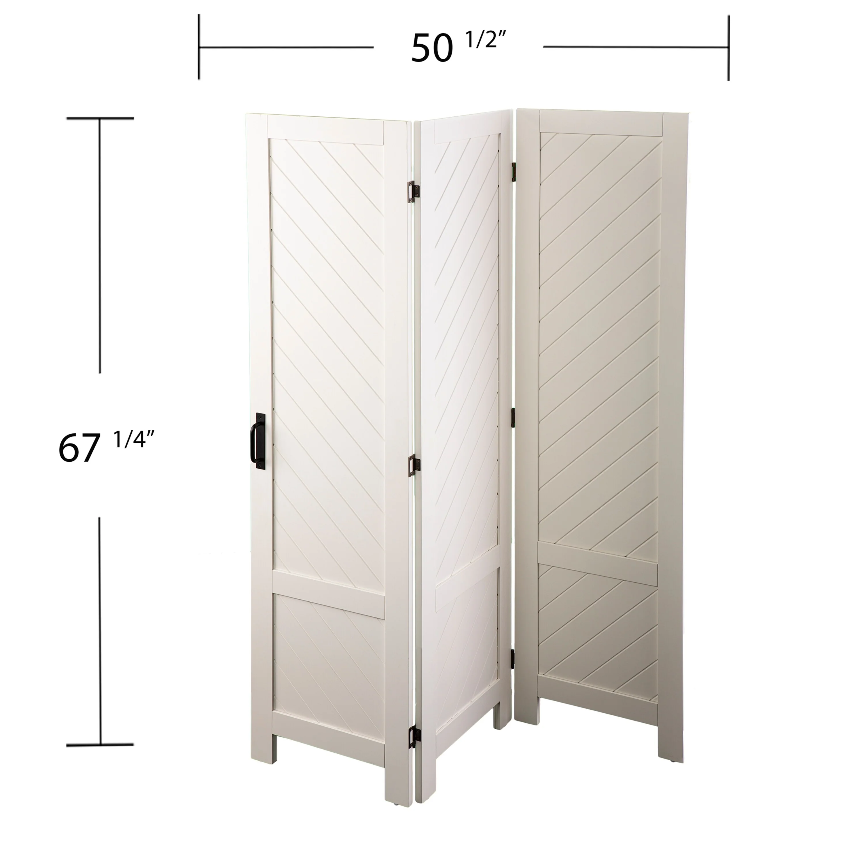 SEI Furniture Tione Modern Farmhouse White Wood Room Divider