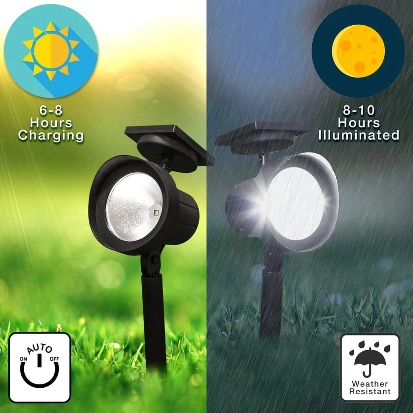2 Pack Solar Spot Light -15 Lumen