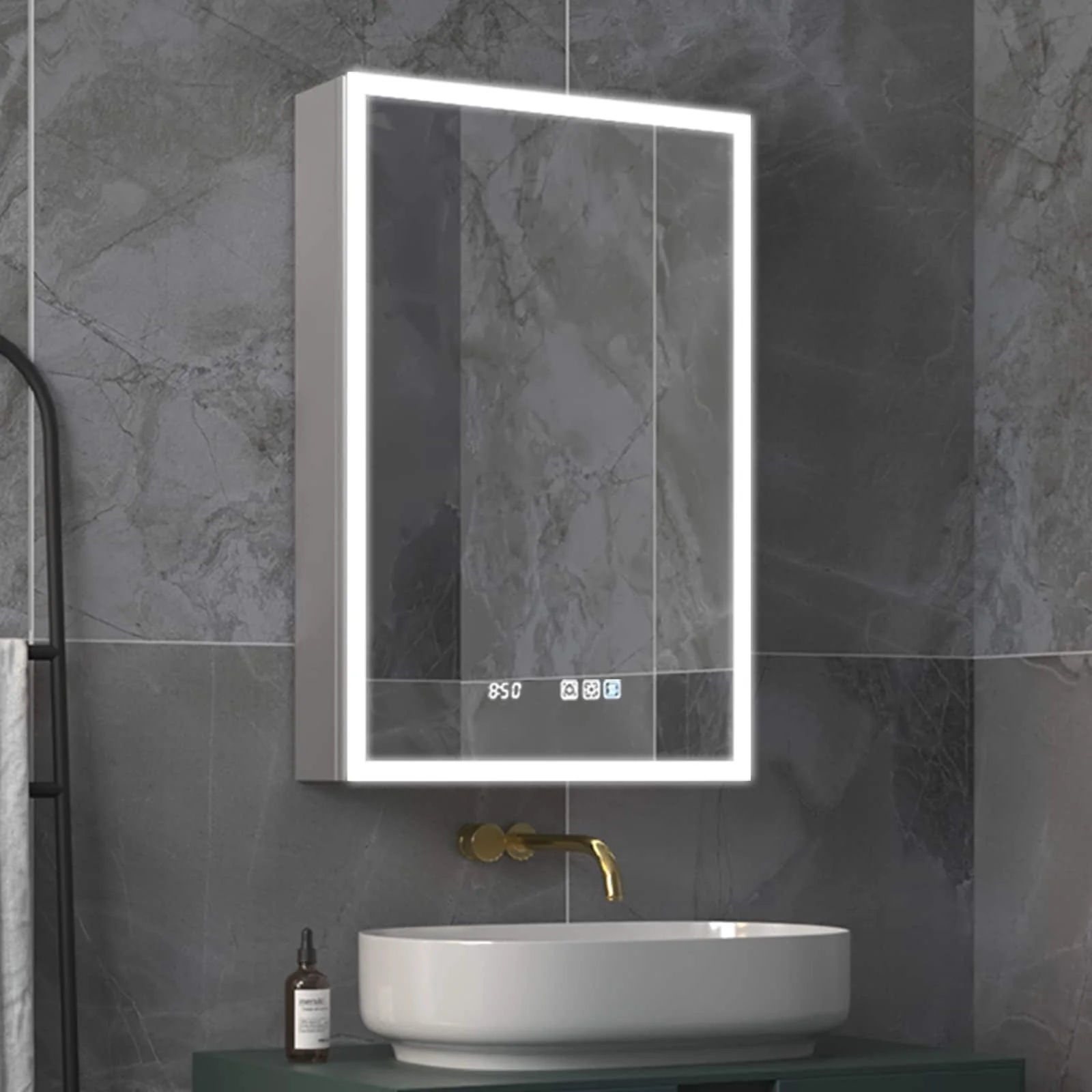 ExBrite Led Lighted Medicine Cabinet Recessed or Surface with Mirrors