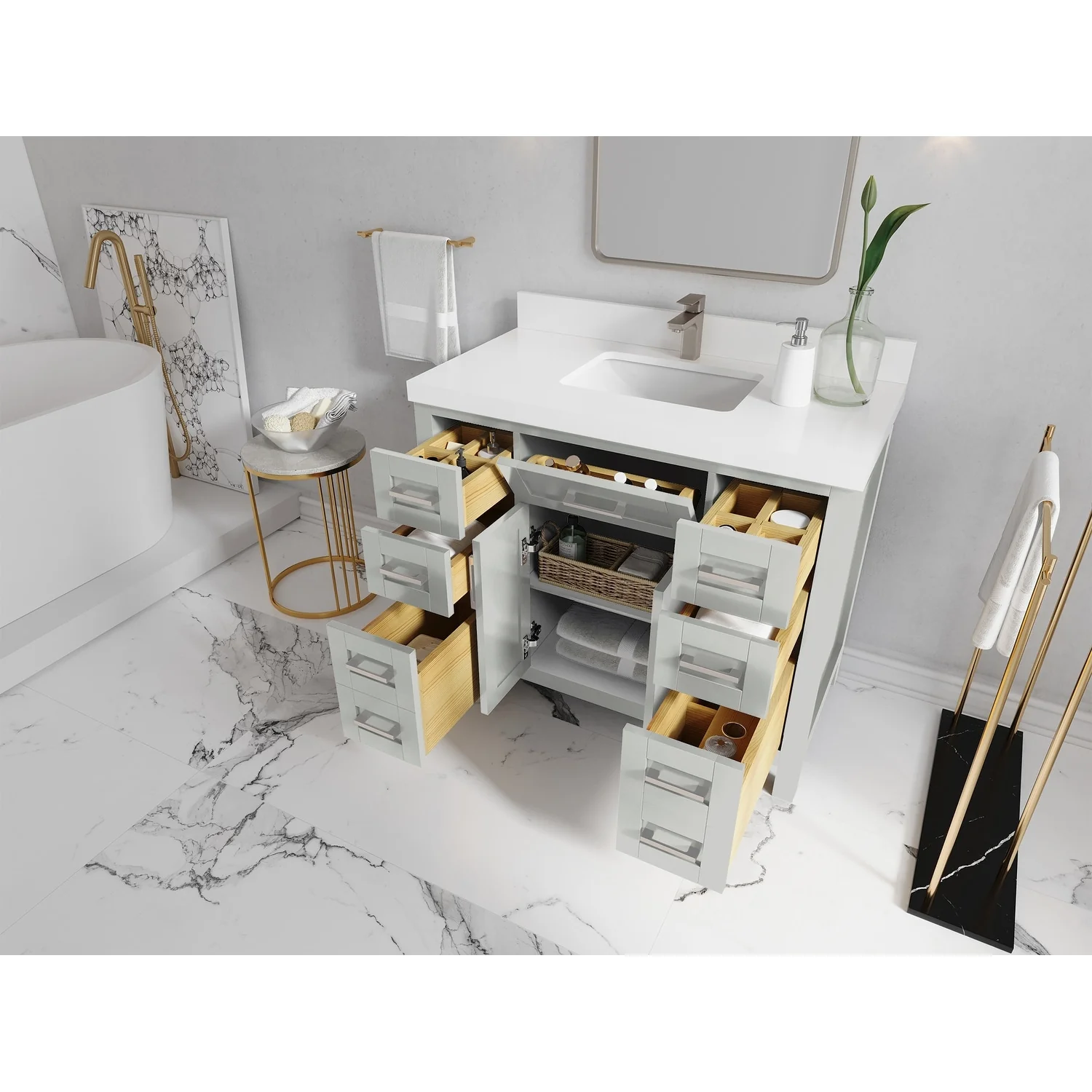 Willow Collections 42 in. W x 22 in. D Cambridge Single Sink Bathroom Vanity with Countertop
