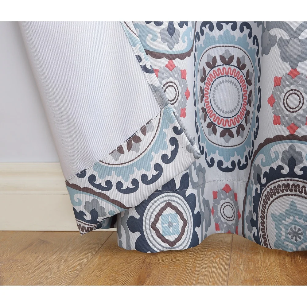 Sun Zero Nepal Global Print Blackout Grommet Curtain Panel, Single Panel