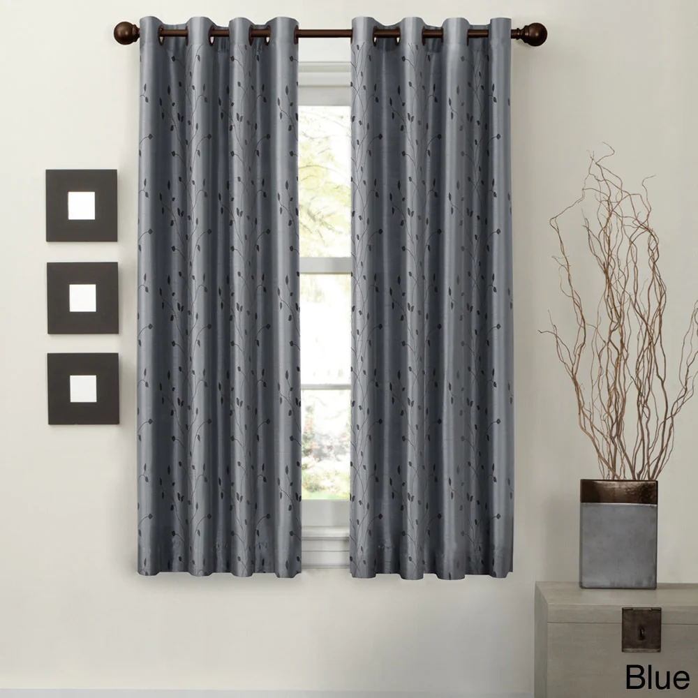 Maytex Jardin Faux Embroidered 63-inch Blackout Curtain Panel - 54 x 63