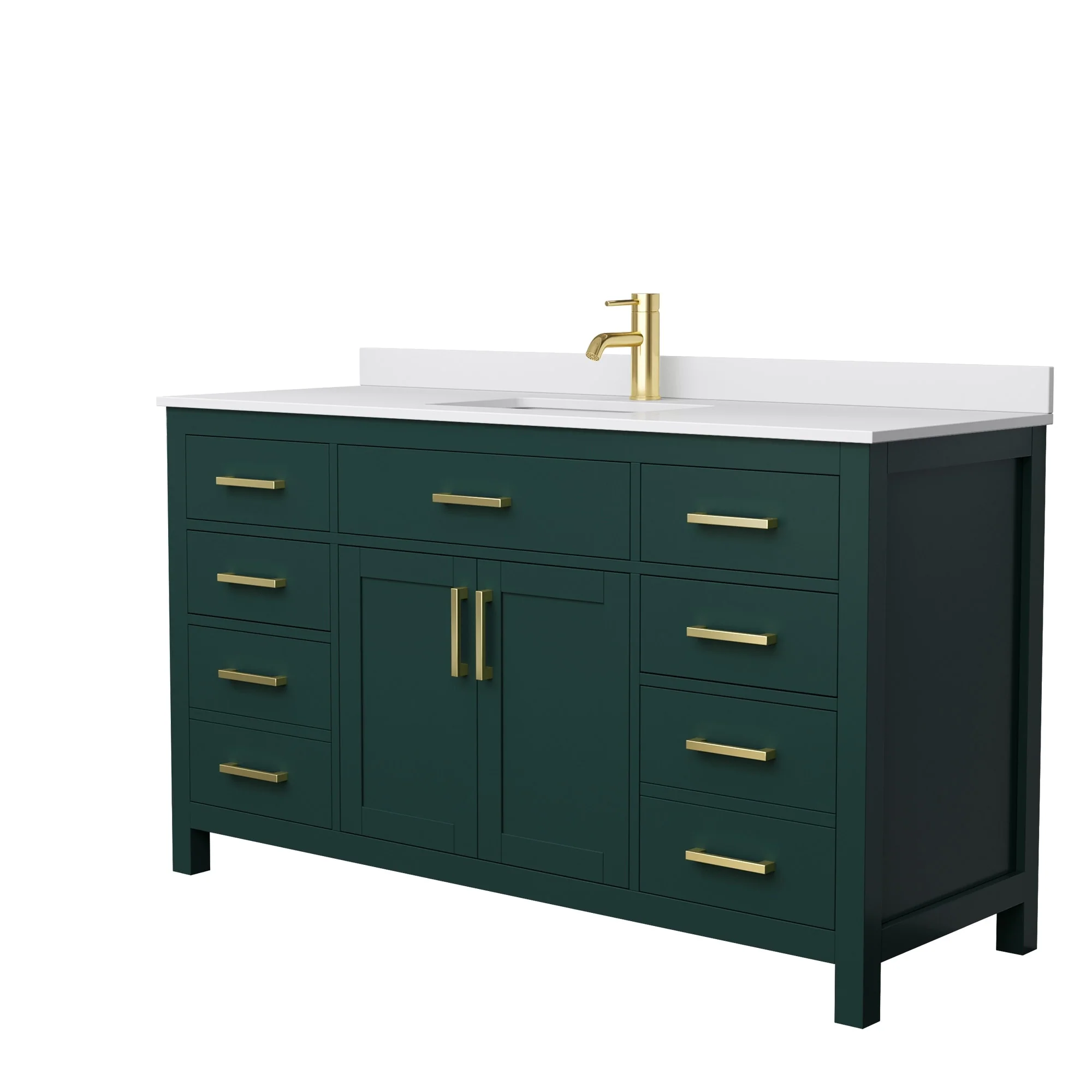 Beckett 60 Inch Single Vanity, Cultured Marble Top