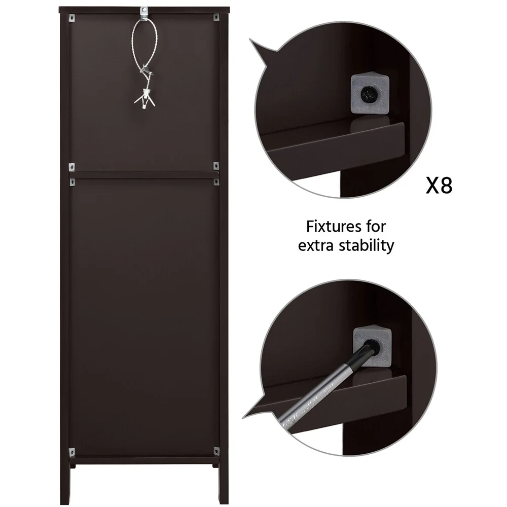 Yaheetech 3 Tiers Floor Bath Cabinet, 2 Hideaway Drawers 1 Shelf