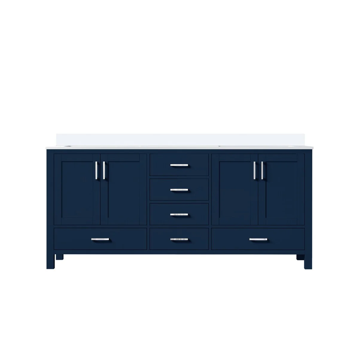 Jacques 72 in. W x 22 in. D White Bath Vanity and Cultured Marble Top