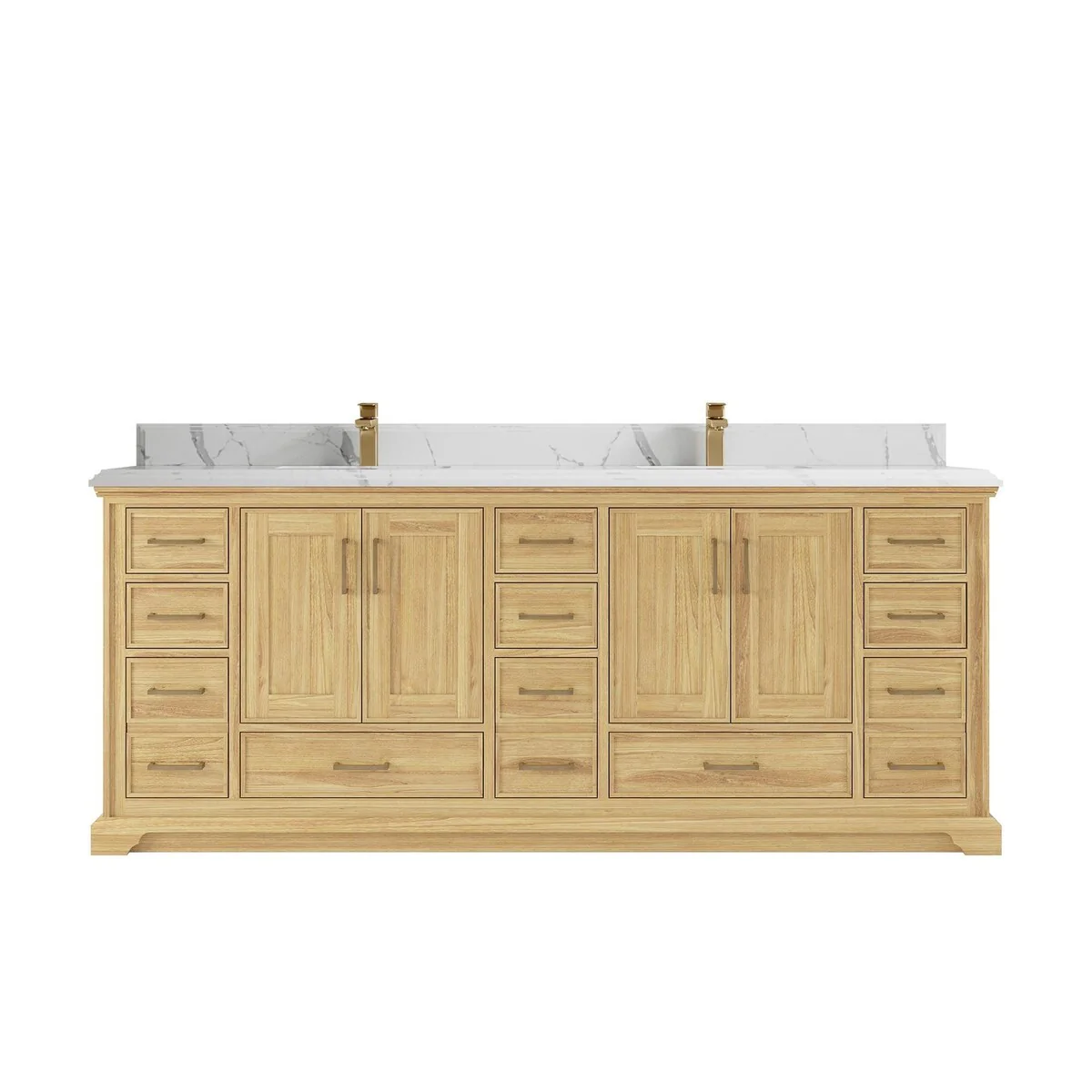 Willow Collections 84 in. W x 22 in. D Charlotte Teak Double Sink Bathroom Solid Teak Vanity with Countertop