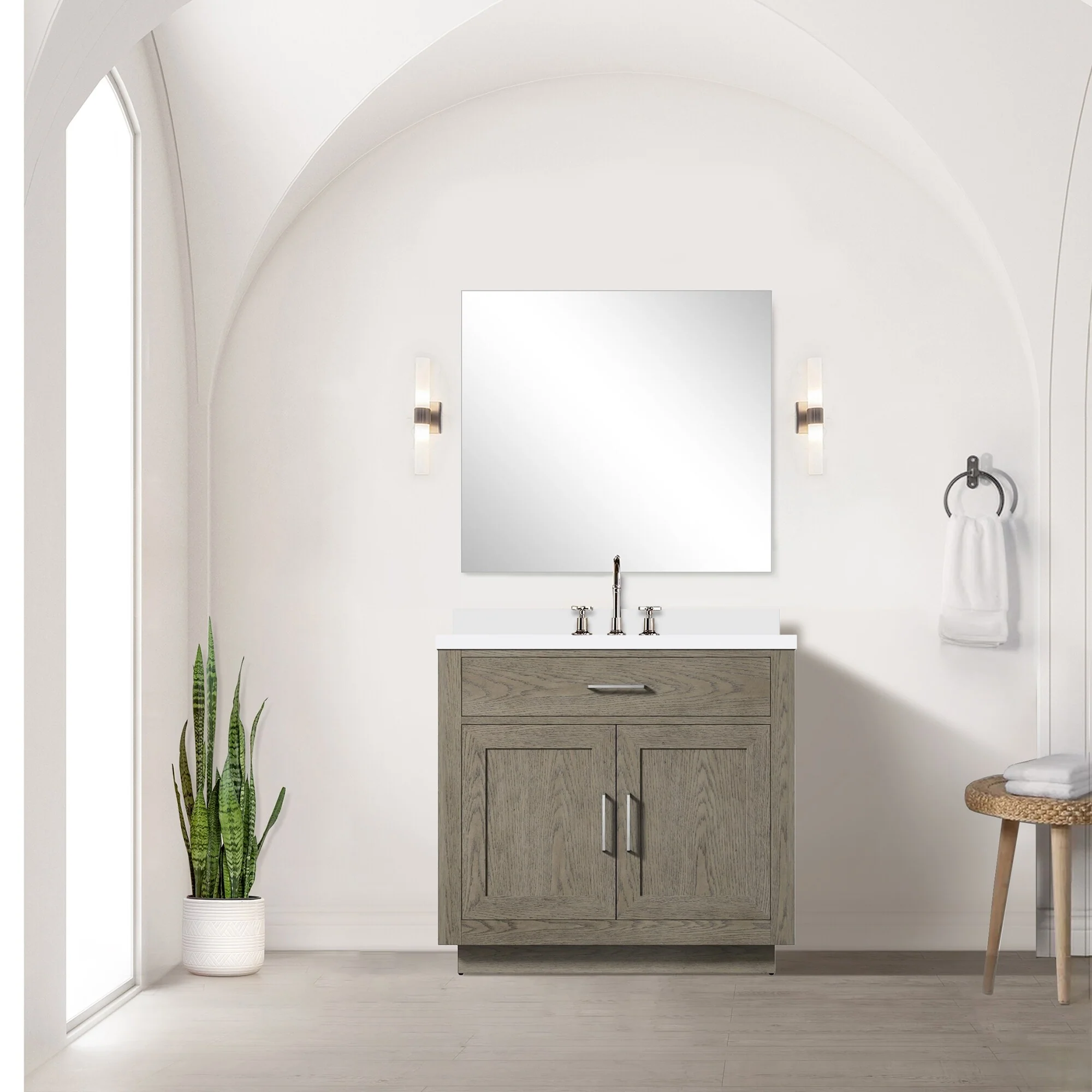 Abbey Bath Vanity with Cultured Marble Top, Sink and Faucet