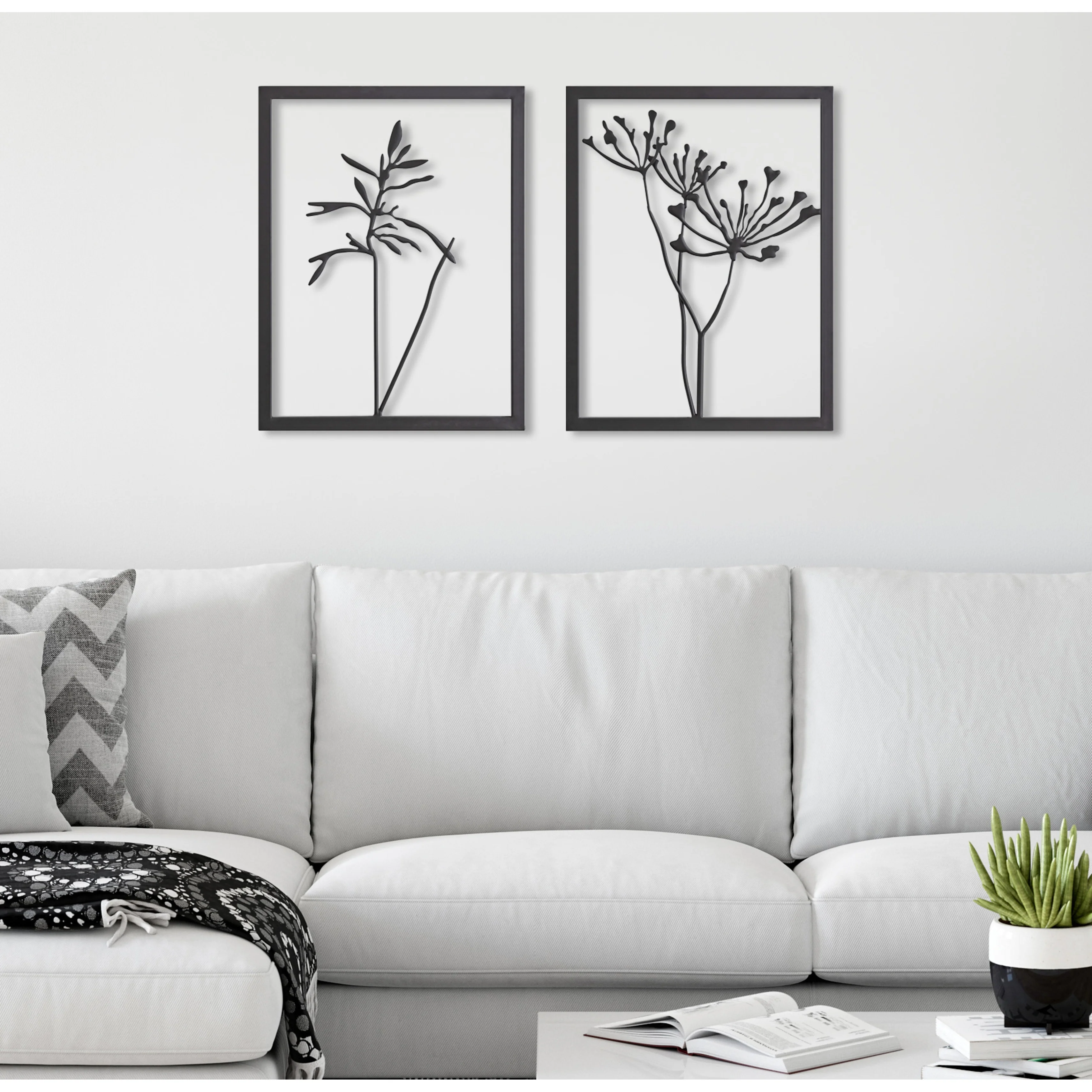 Kate and Laurel Malak Metal Framed Wall Art Set