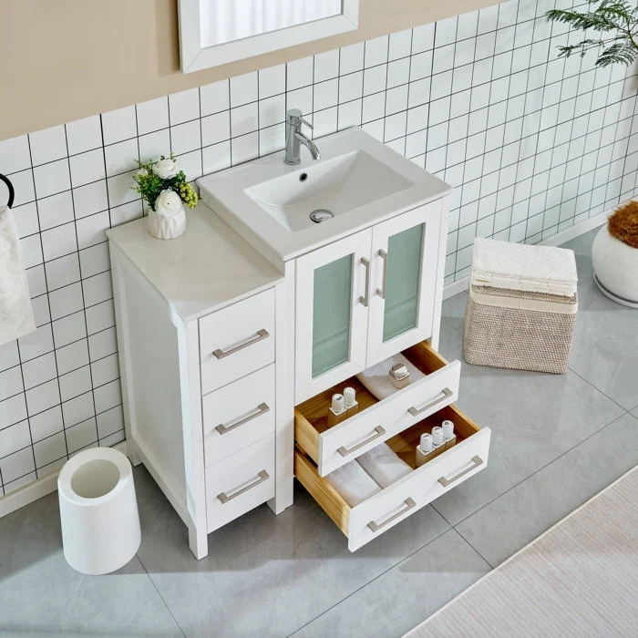 Vanity Art 36-Inch Single Sink Bathroom Vanity with Top & Free Mirror - 36 X 18.1 X 35.8