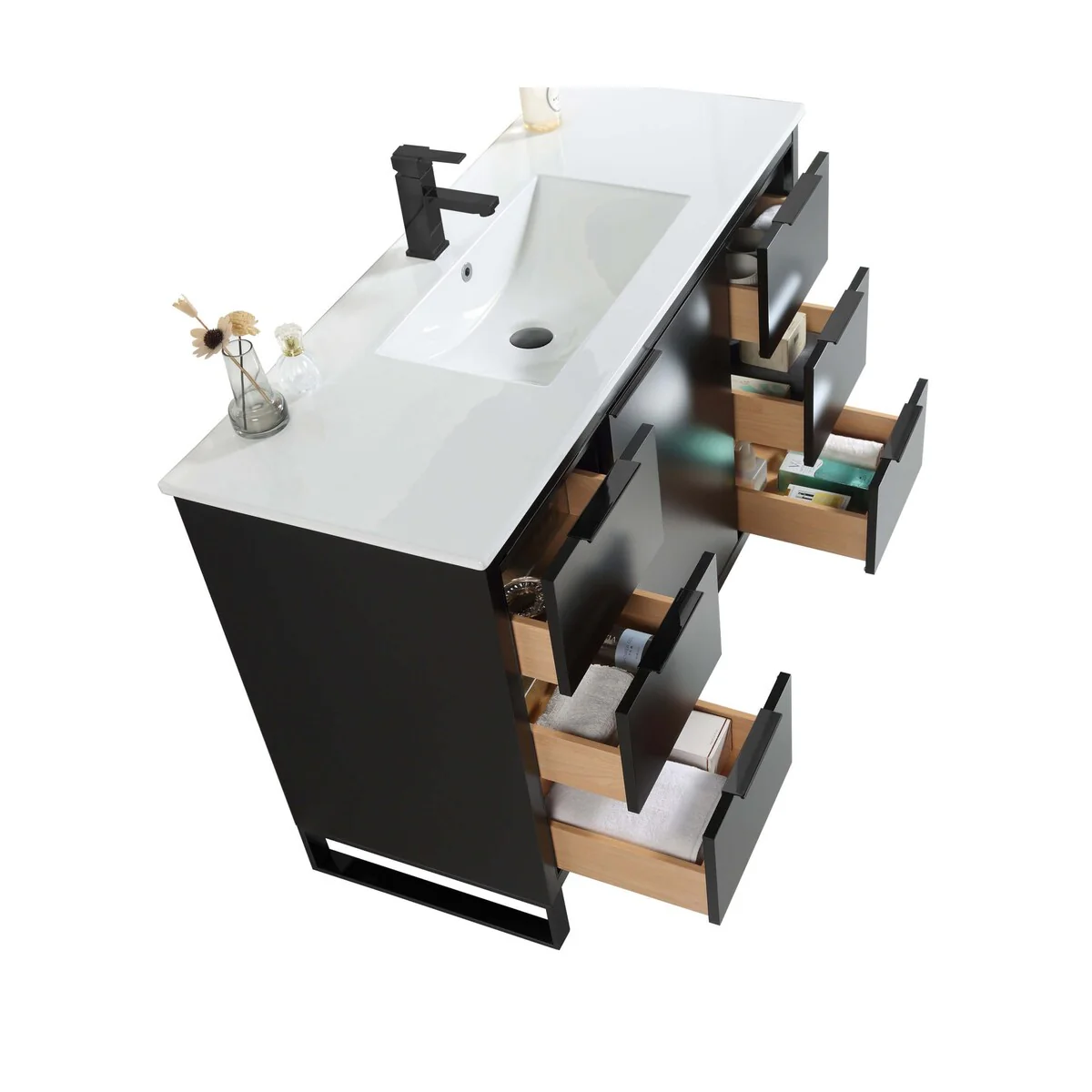 Fine Fixtures Opulence Collection Bathroom Vanity with White Ceramic Sink