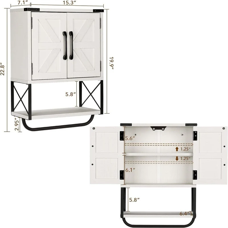 Wood Wall Mounted Storage Cabinet - 7.1