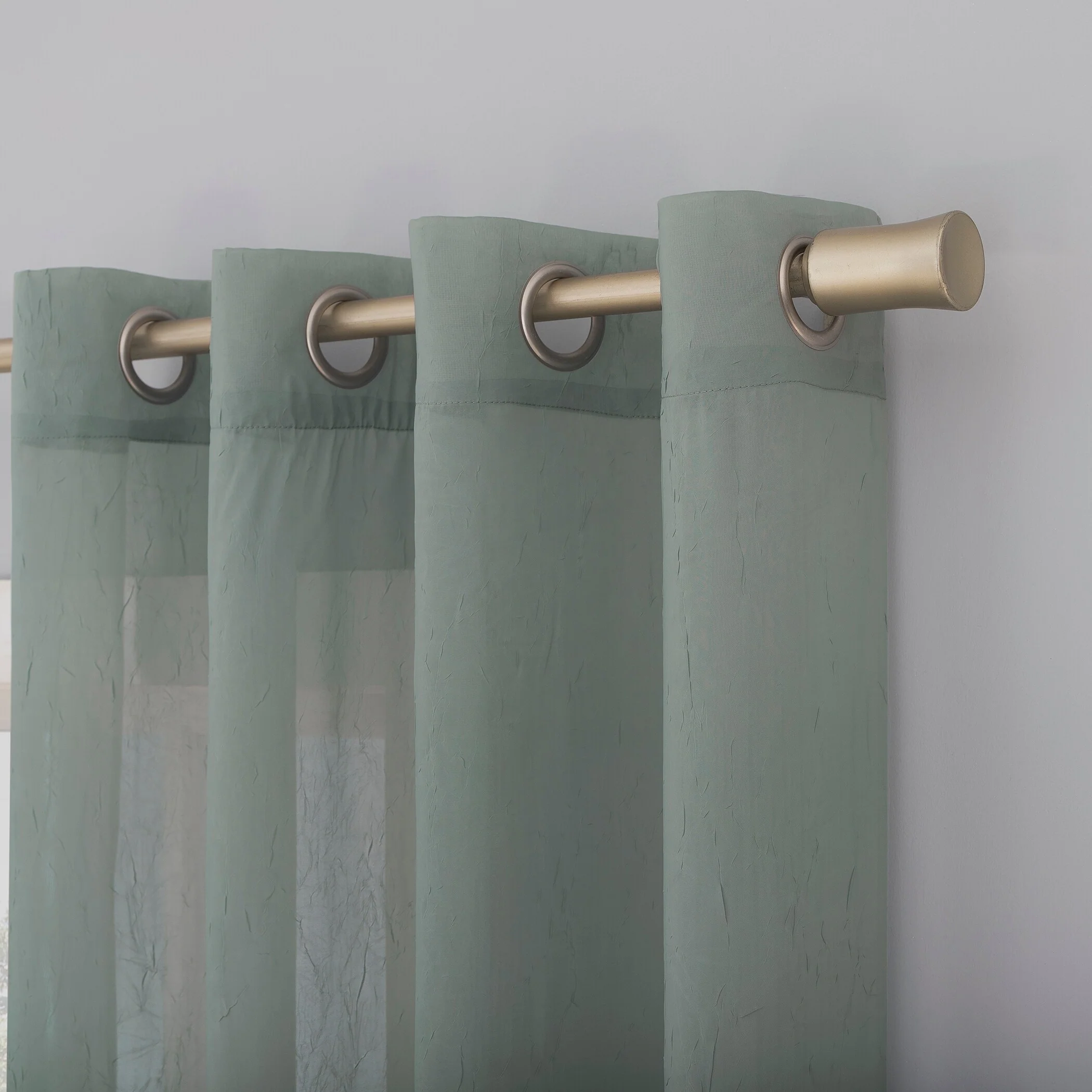 No. 918 Erica Crushed Voile Sheer Grommet Curtain Panel, Single Panel