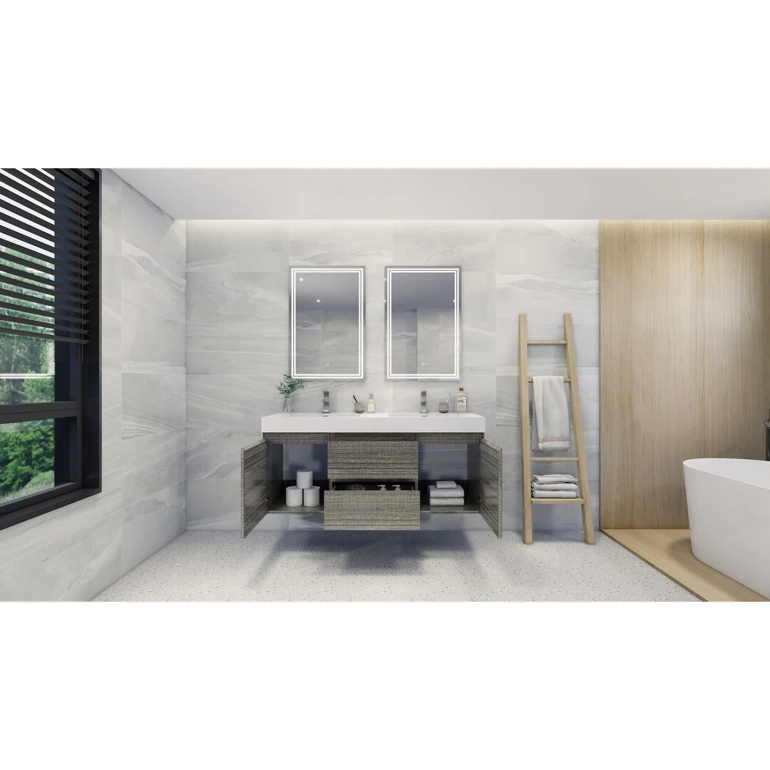 Baillie 60'' Wall-Mounted Vanity with Double Reinforced Acrylic Sink