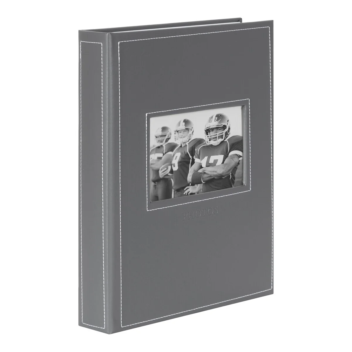 DesignOvation Debossed Black Faux Leather Photo Album (Pack of 4)