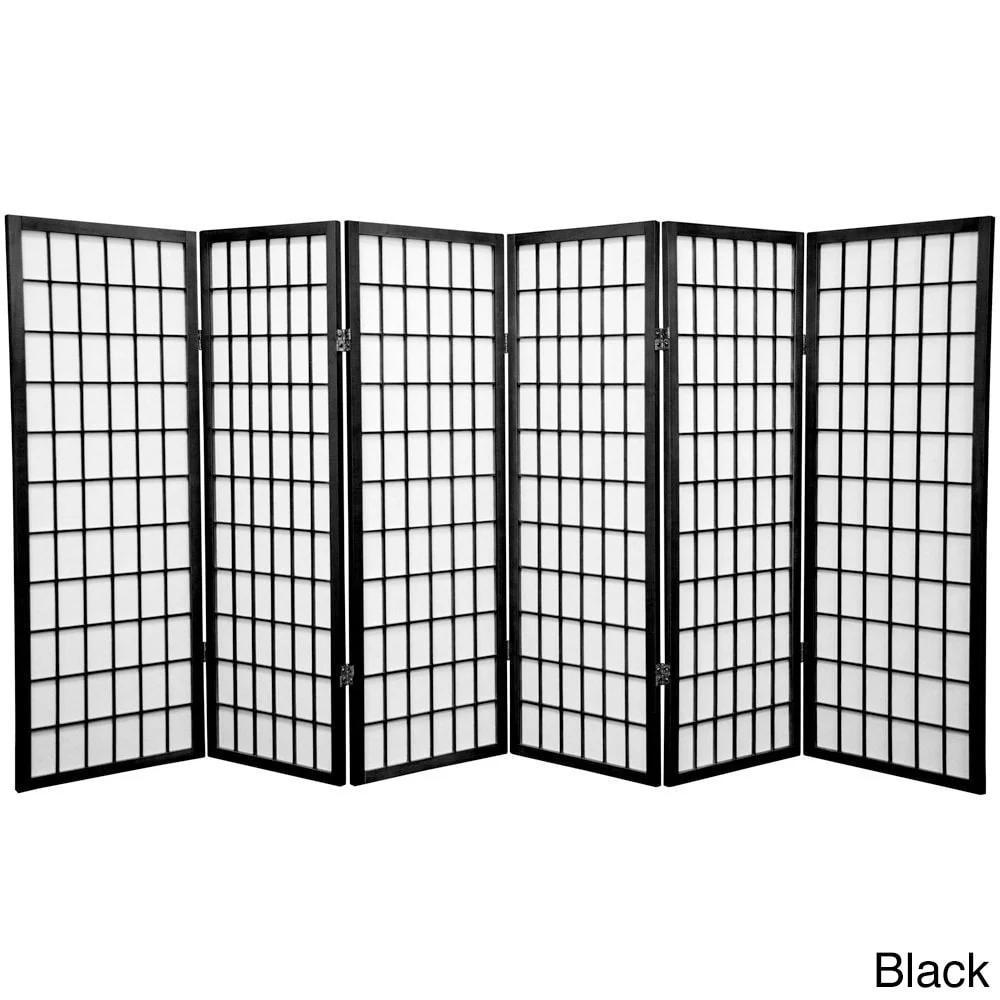 Handmade Wood/Rice Paper 4'3/4/5/6-Panel-Shoji Windowpane Screen