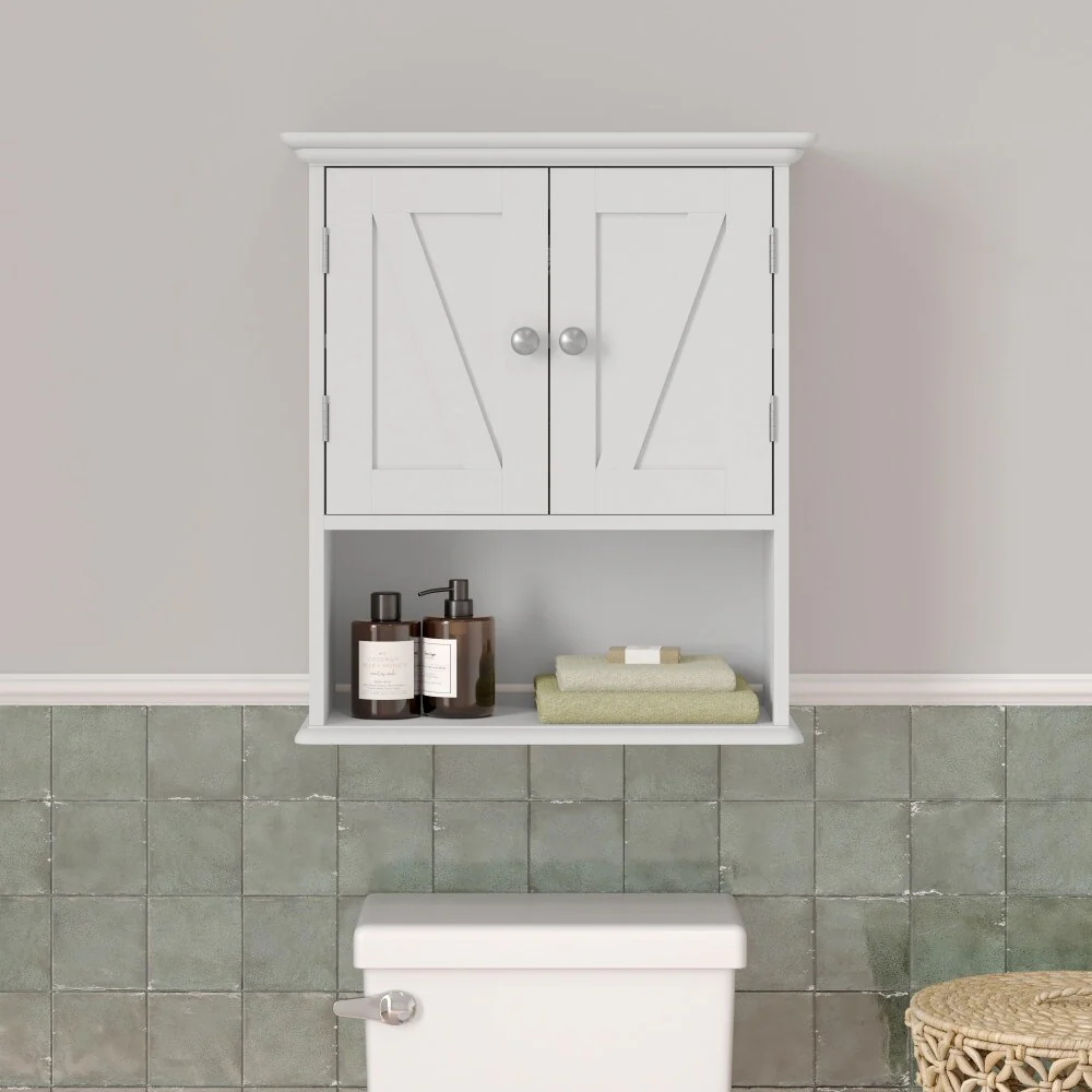 Wall-Mounted Medicine Cabinet Bathroom Storage Organizer with Shelves
