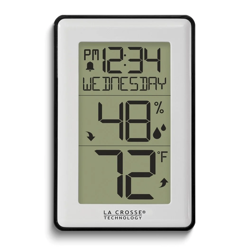 Curata Indoor Temperature and Humidity Digital Alarm Clock and Weather Station