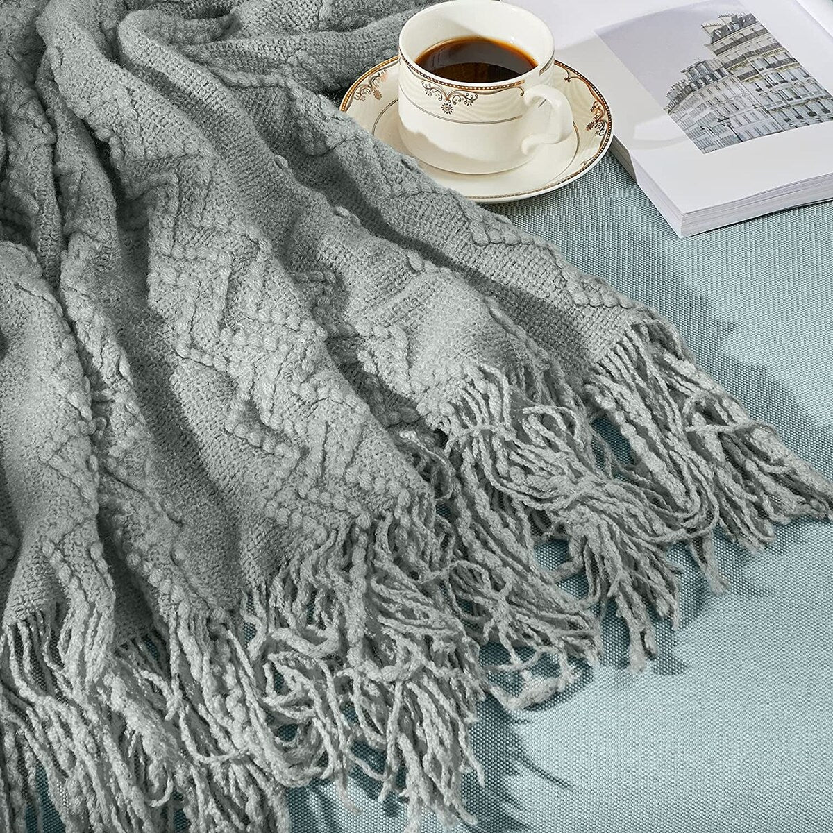 Throw Blankets for Couch Bed Farmhouse Woven Summer