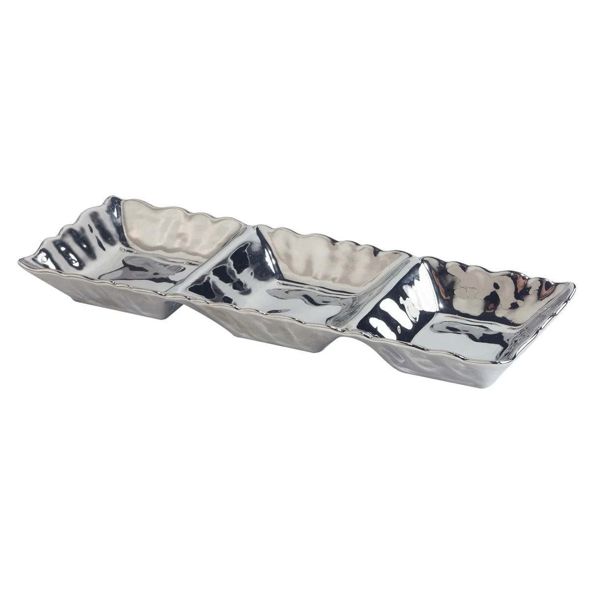 Certified International Silver Coast 3 Section Tray 15