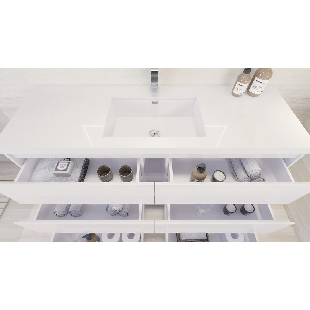 Aron 60'' Freestanding Vanity with Single Reinforced Acrylic Sink