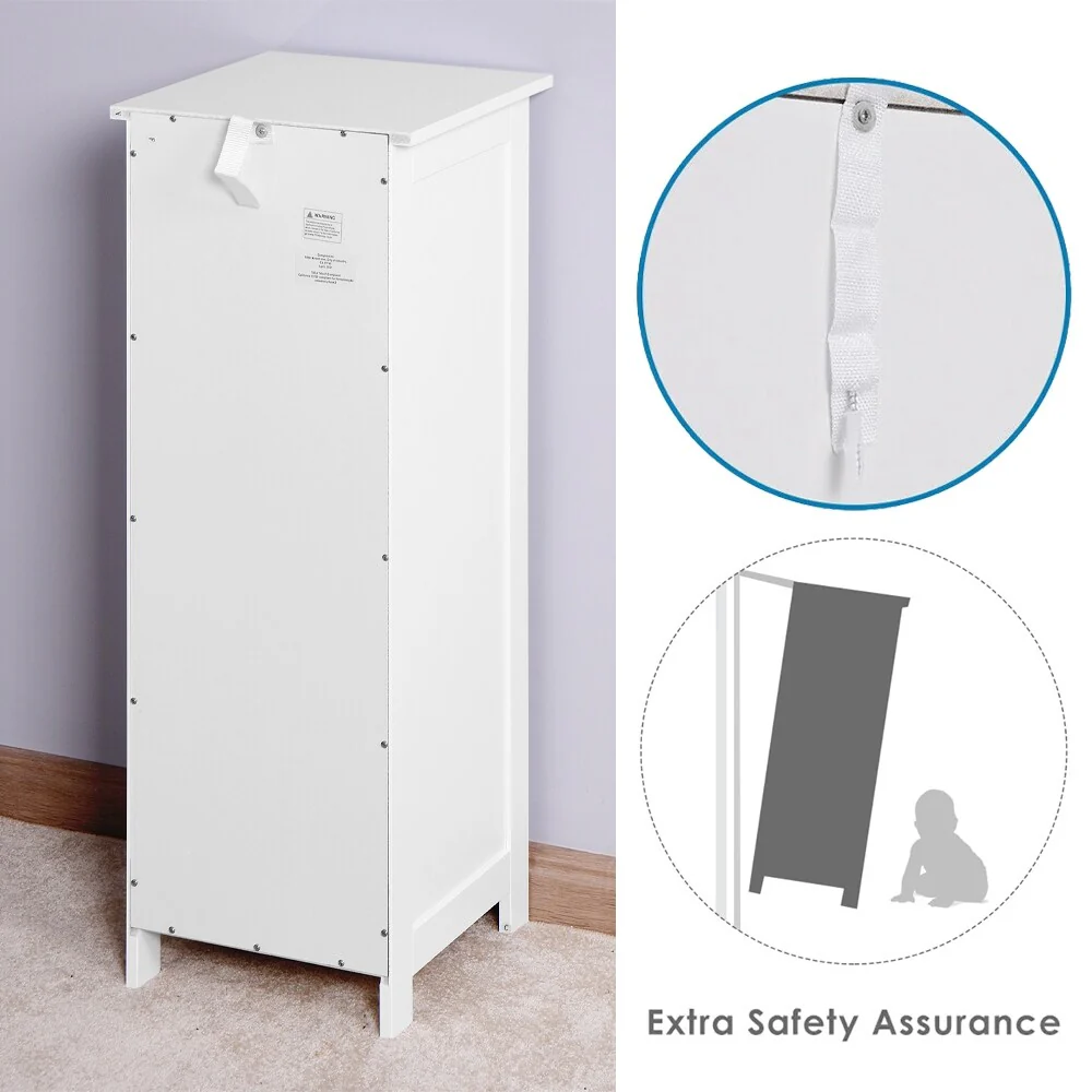 4-Drawer Slim Bathroom Storage Cabinet