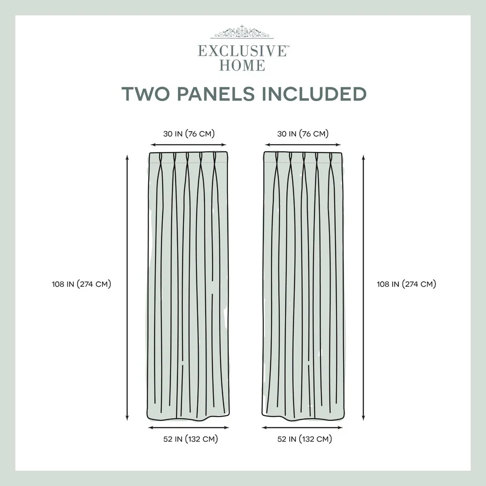 ATI Home Sateen Twill Woven Room Darkening Blackout Pinch Pleat/Hidden Tab Top Curtain Panel Pair