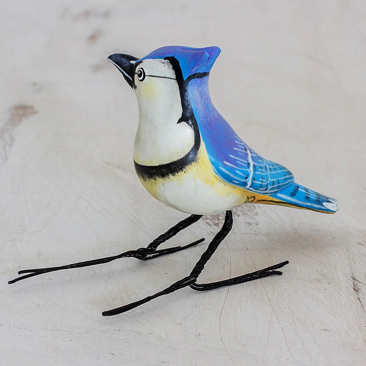 Novica Handmade Blue Jay Ceramic Figurine