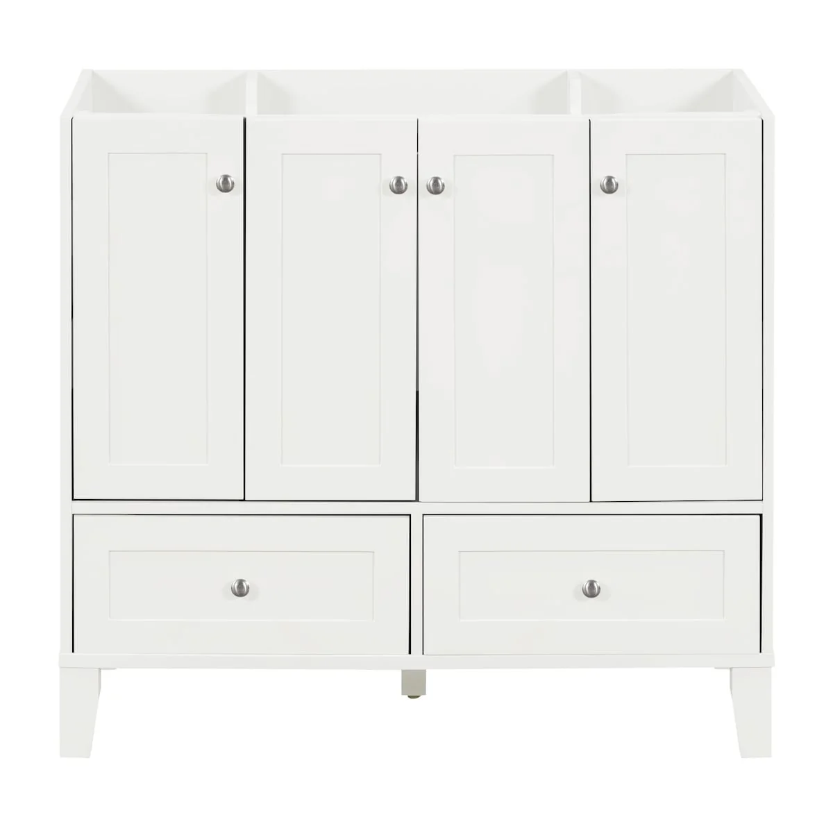 Bathroom Vanity Base Cabinet with 4 Soft Closing Doors & 2 Drawers (Without Sink)
