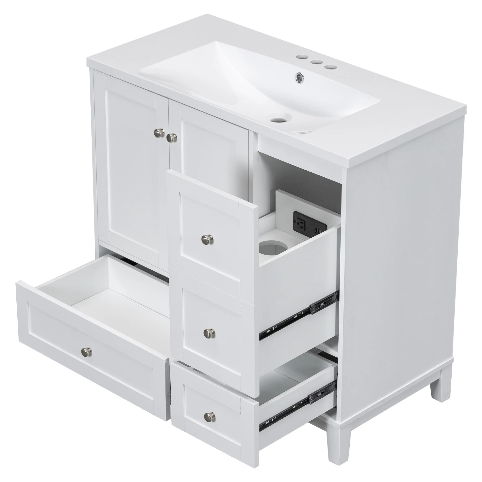 36 Inch Modern Bathroom Vanity with USB Charging