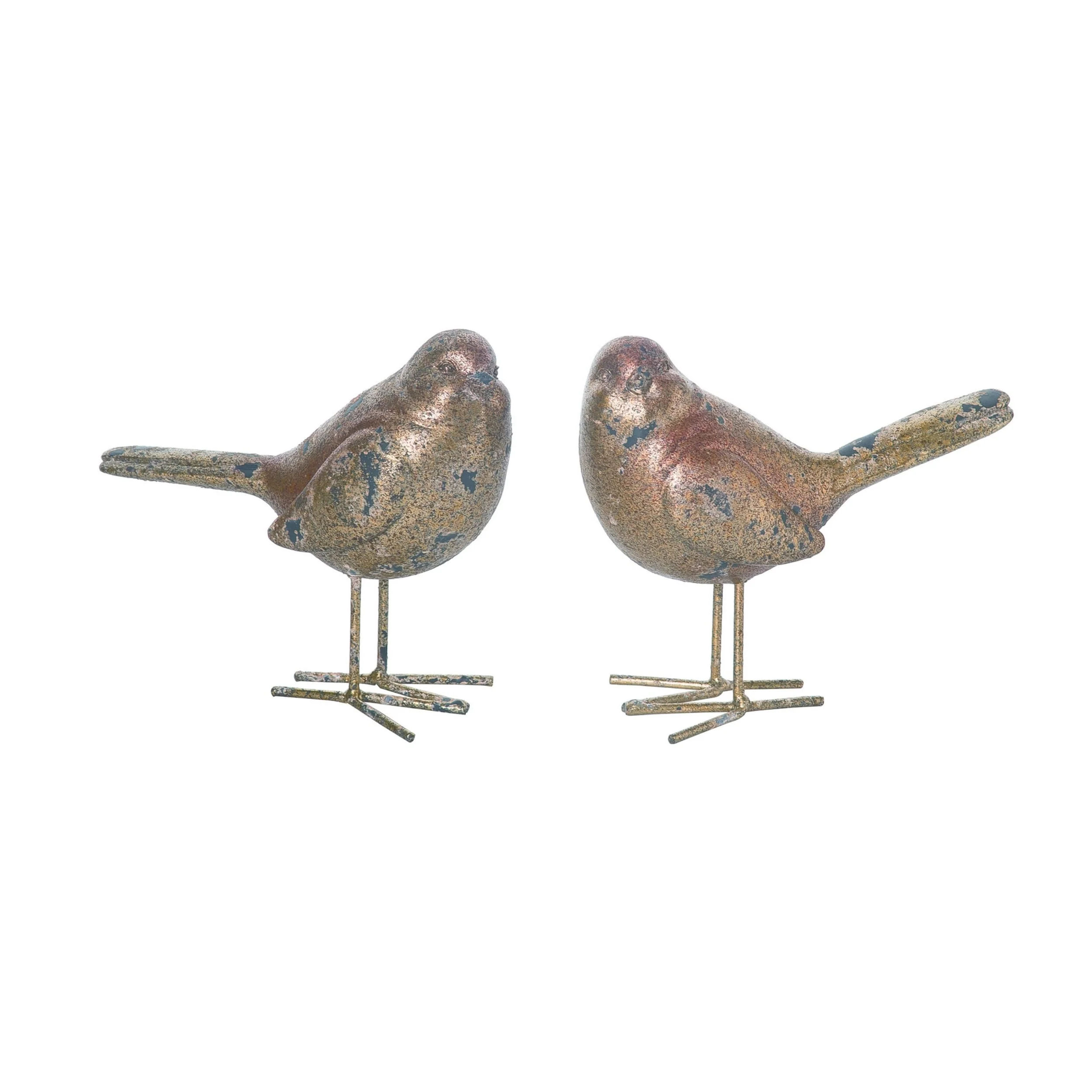 Transpac Resin Golden Bird Set of 2 Spring Home Decorations