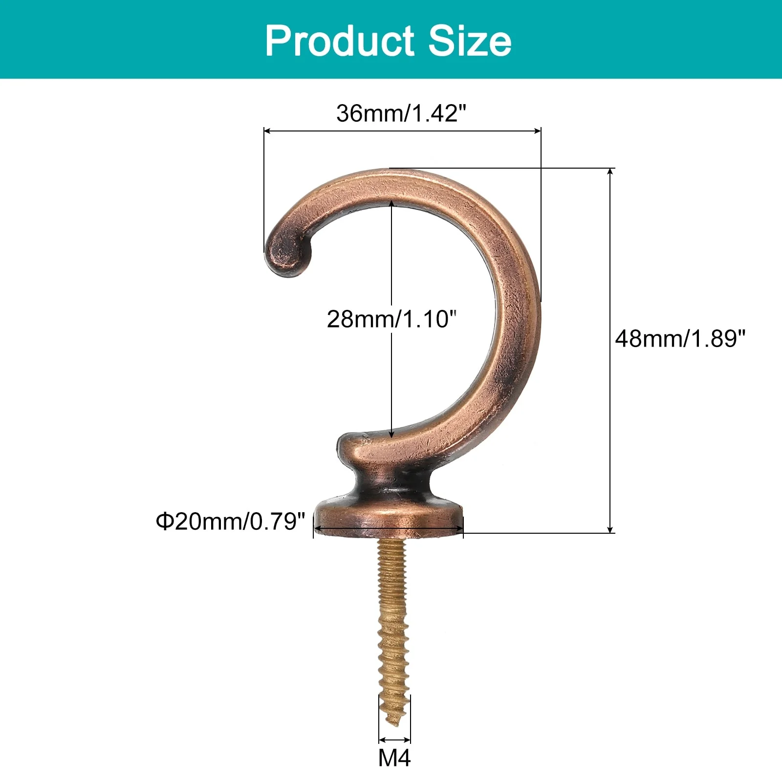 Aluminum Alloy Wall Mounted Curtain Holdback Drapery Tieback Hooks