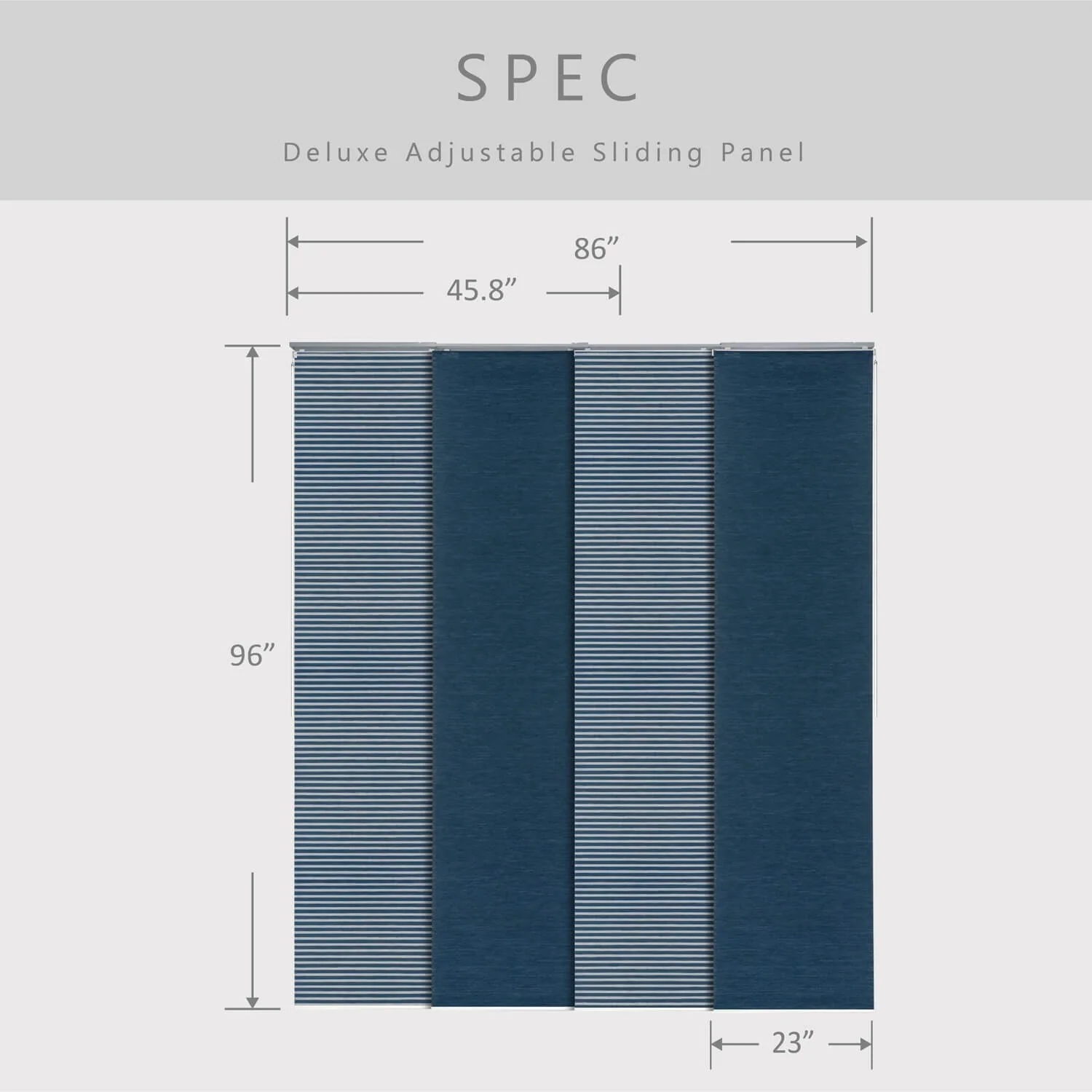 GoDear Design Natural Woven Adjustable Sliding Panel Track Blinds, Vertical Blinds, Cosmos Series, 45.8