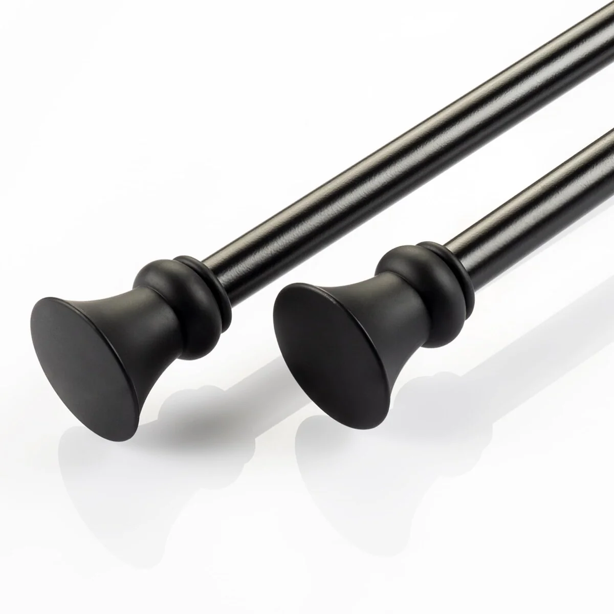 Deco Window 2 Pack Single Curtain Rod with Egyptian Round Finials & Brackets Set - 44